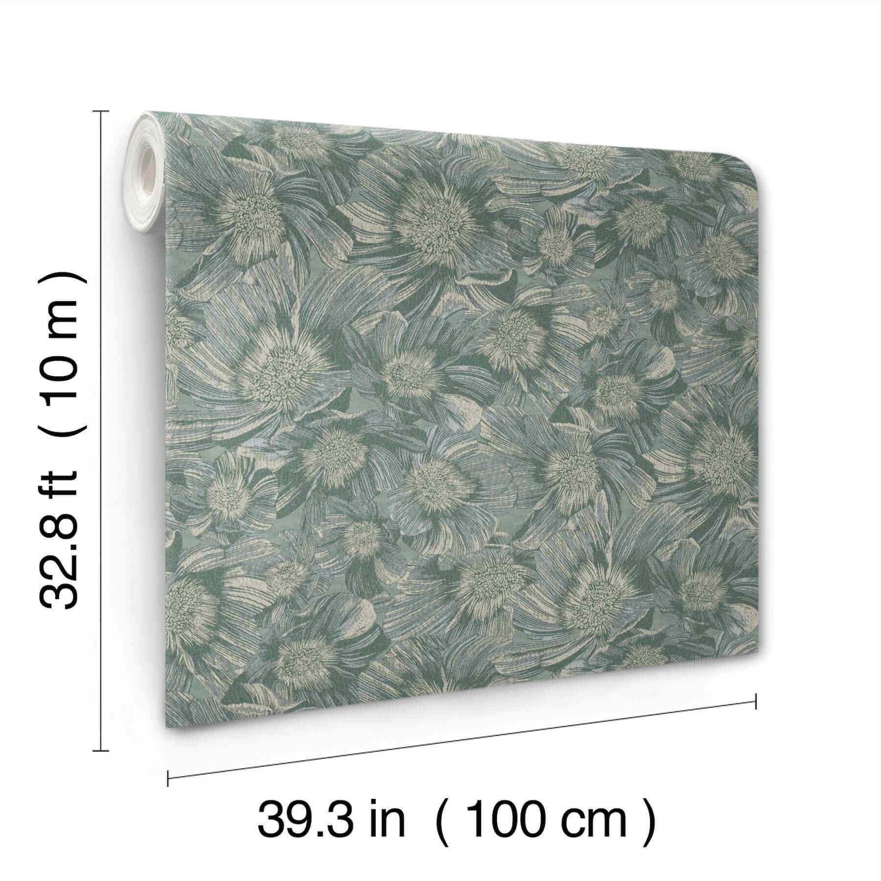 Anemoni Teal Wallpaper - York Wallcoverings - MI10504 - York Wallcoverings Wallpaper