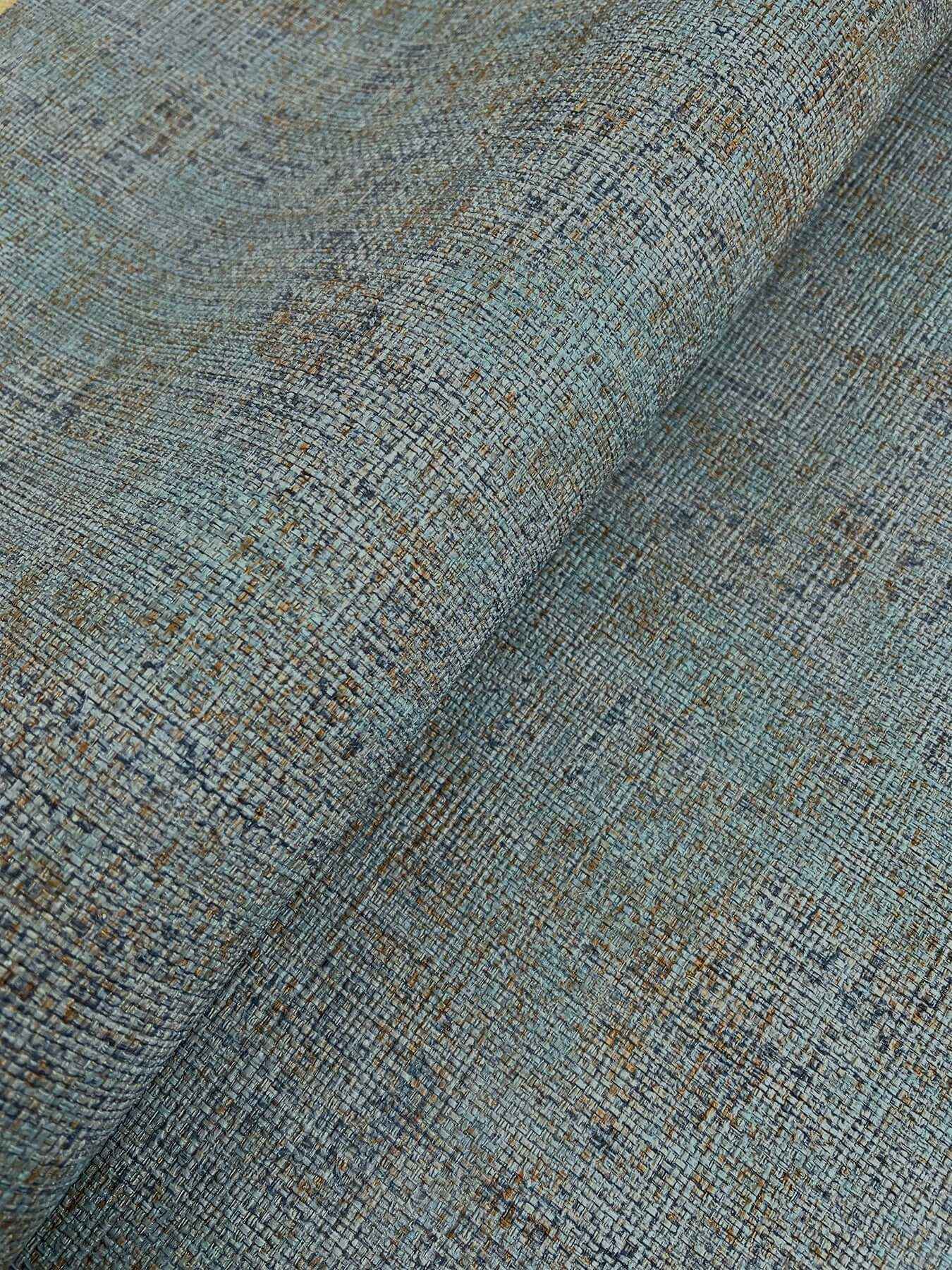 Alma Blue Faux Weave Wallpaper - York Wallcoverings - SI7151 - York Wallcoverings Wallpaper