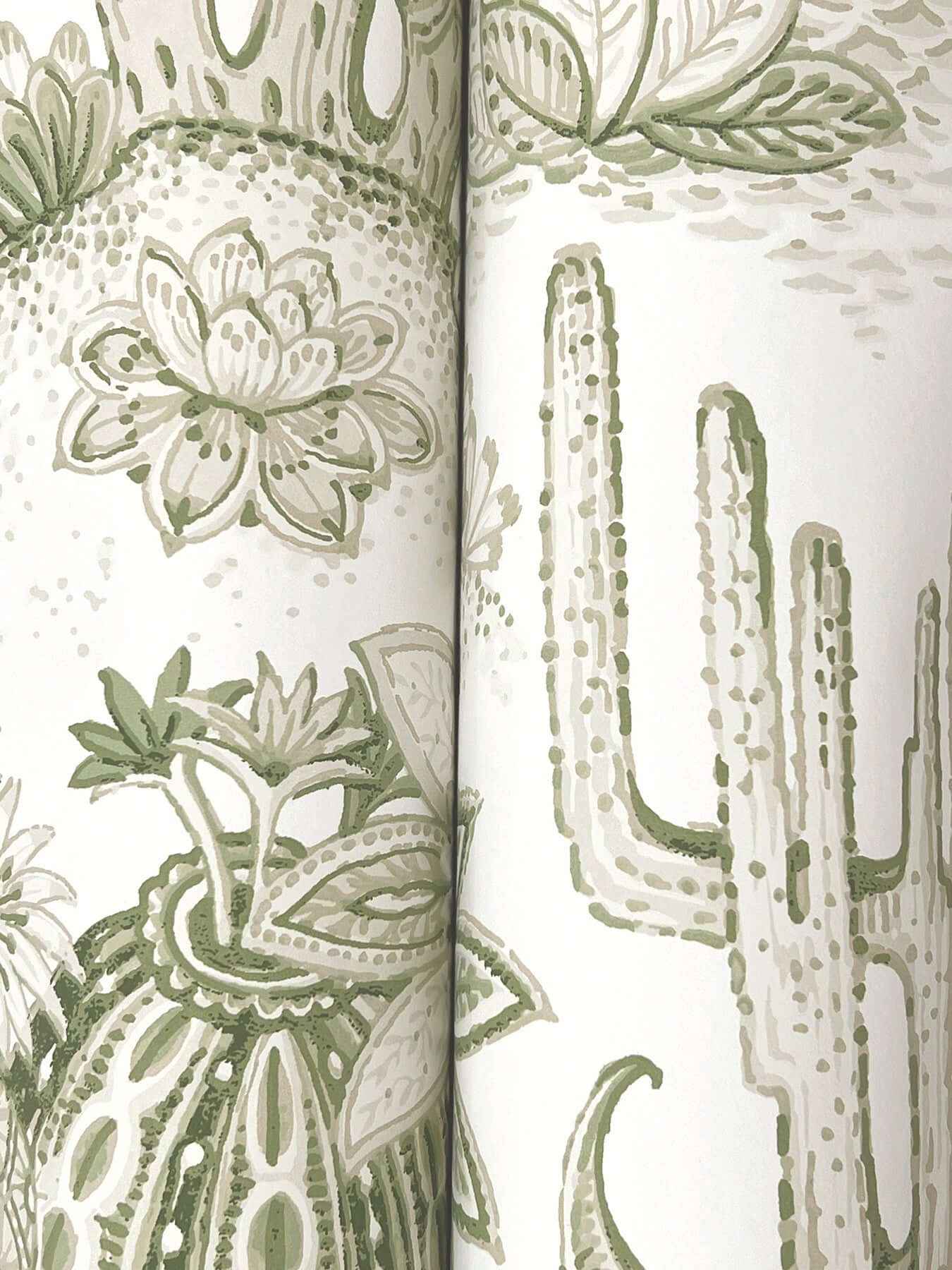 Lotus Land Cacti Palm Wallpaper - York Wallcoverings - MT5631 - York Wallcoverings Papel pintado