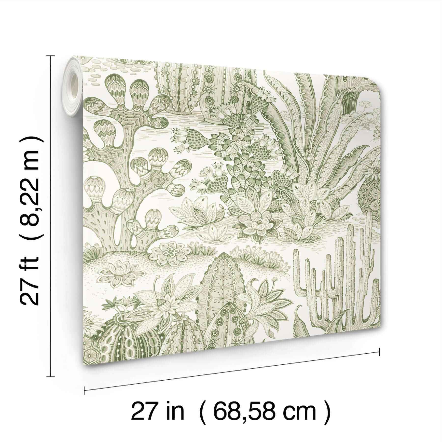 Lotus Land Cacti Palm Wallpaper - York Wallcoverings - MT5631 - York Wallcoverings Papel pintado