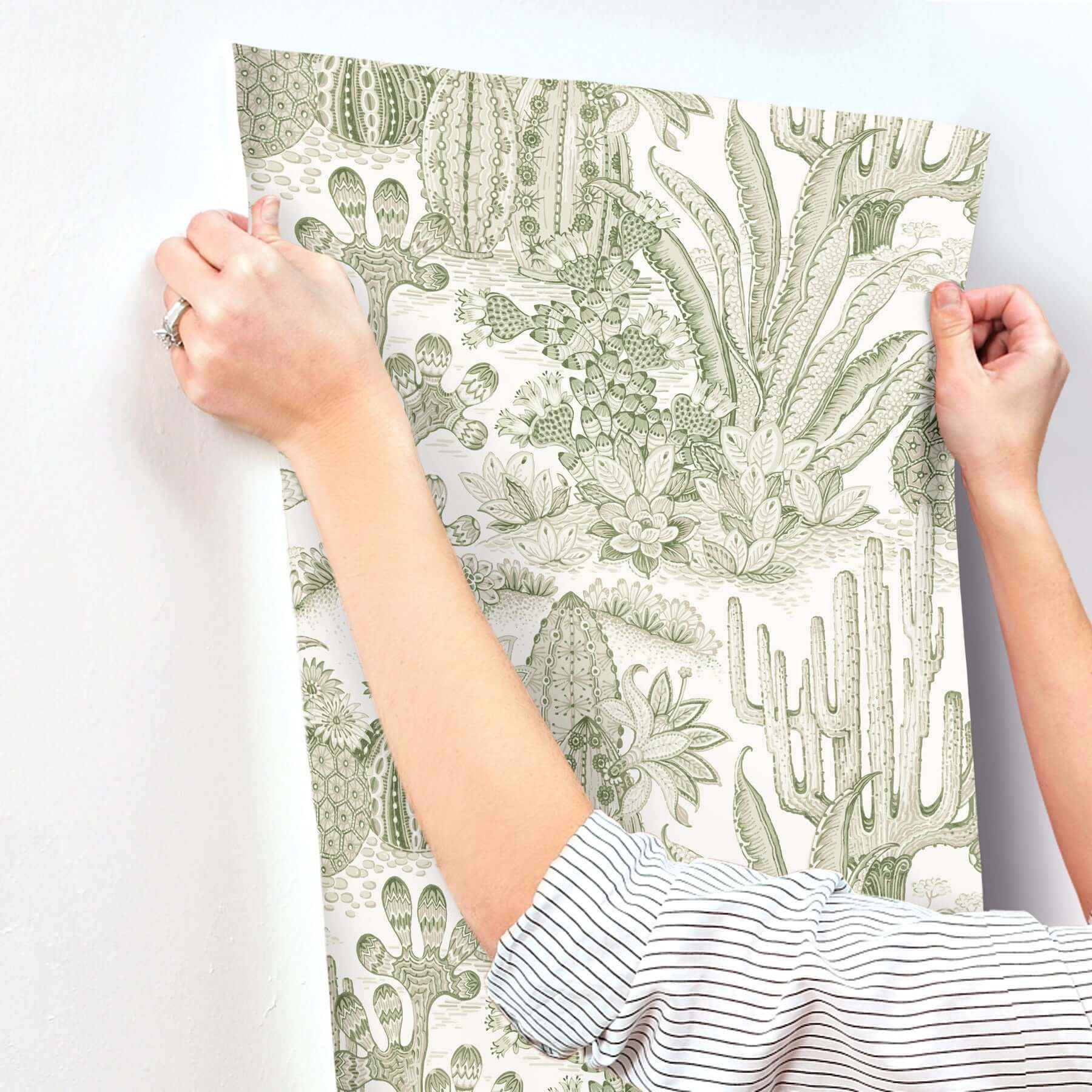 Lotus Land Cacti Palm Wallpaper - York Wallcoverings - MT5631 - York Wallcoverings Papel pintado