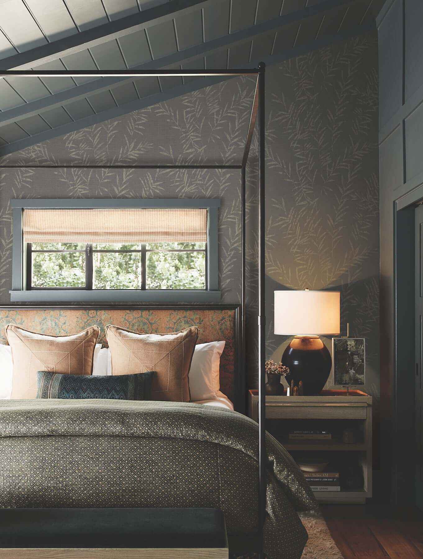 Allerton Bamboo Black Wallpaper - York Wallcoverings - AB3061 - York Wallcoverings Wallpaper