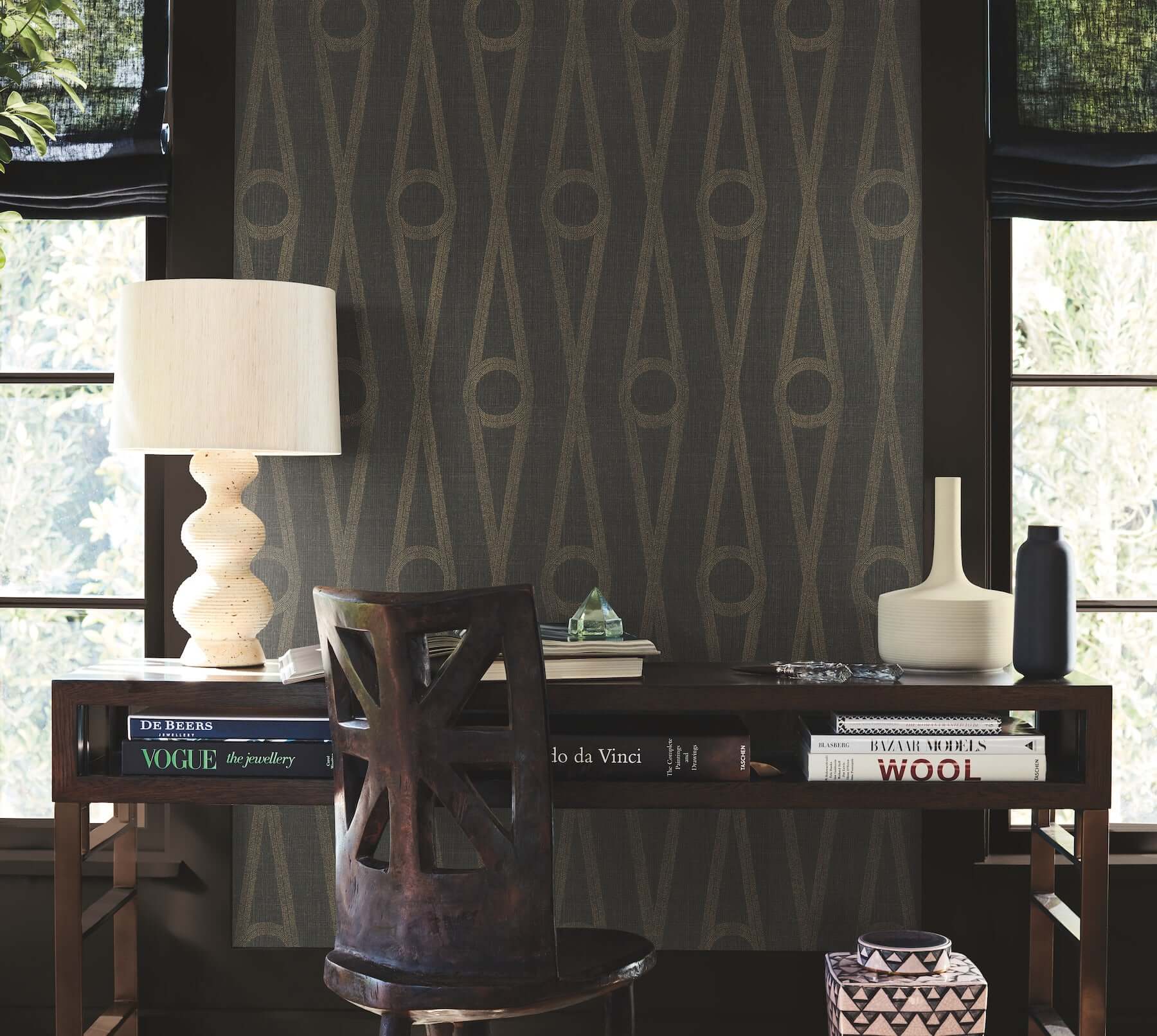 henlein-charcoal-wallpaper-york-wallcoverings-ab3014 - York Wallpaper Wallpaper