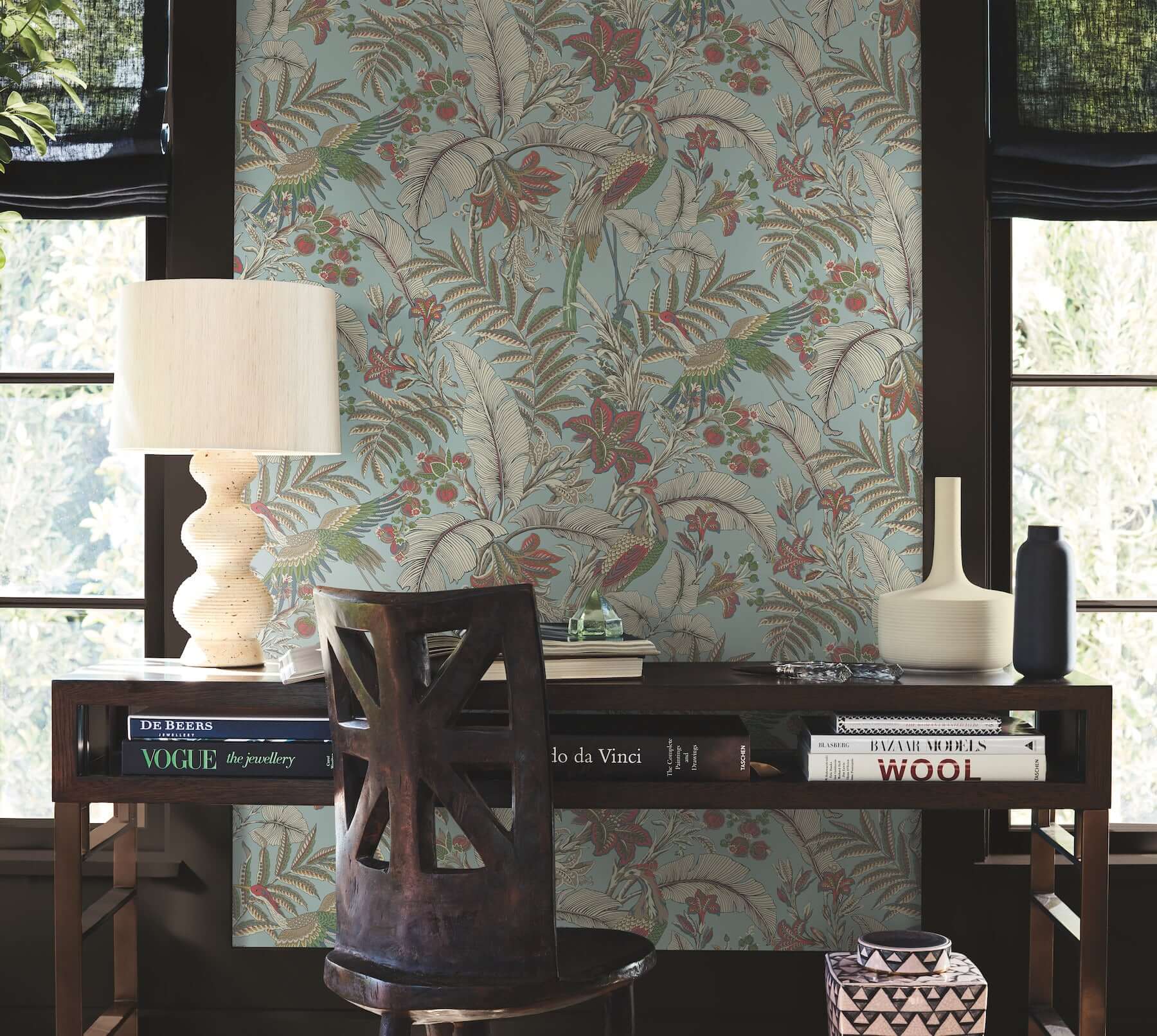 heronwood-sky-blue-wallpaper-york-wallcoverings-ab3102 - York Wallpaper Wallpaper