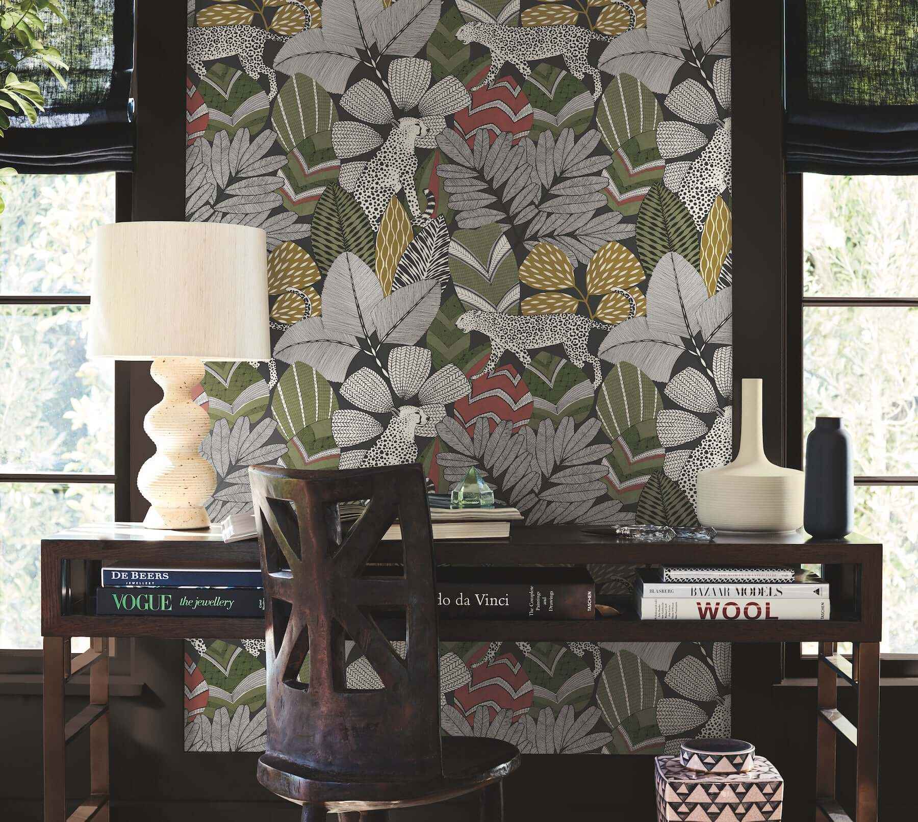 Namiri Black Wallpaper - York Wallcoverings - AB3112 - York Wallcoverings Wallpaper