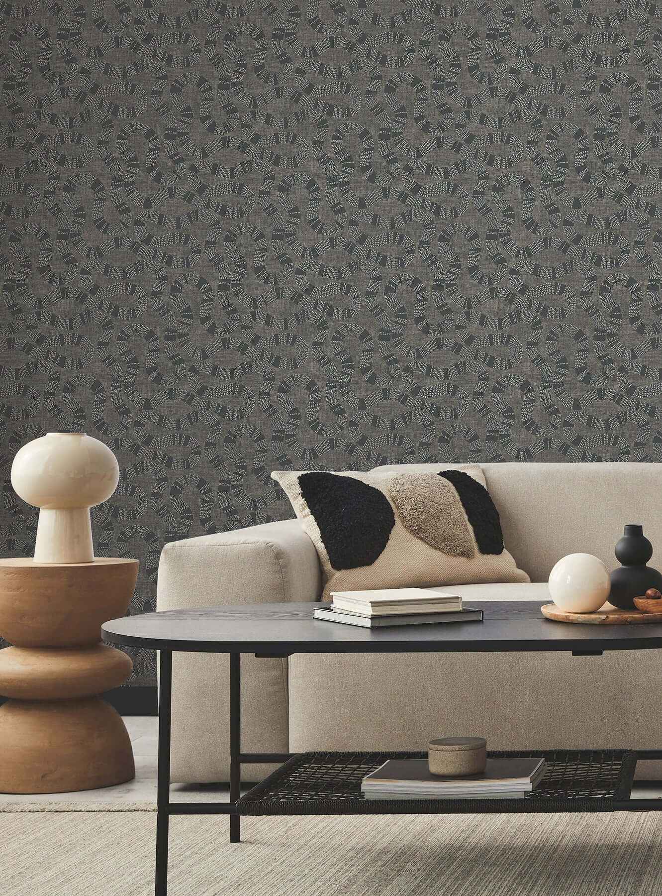 Ophidia Black Wallpaper - York Wallcoverings - AB3004