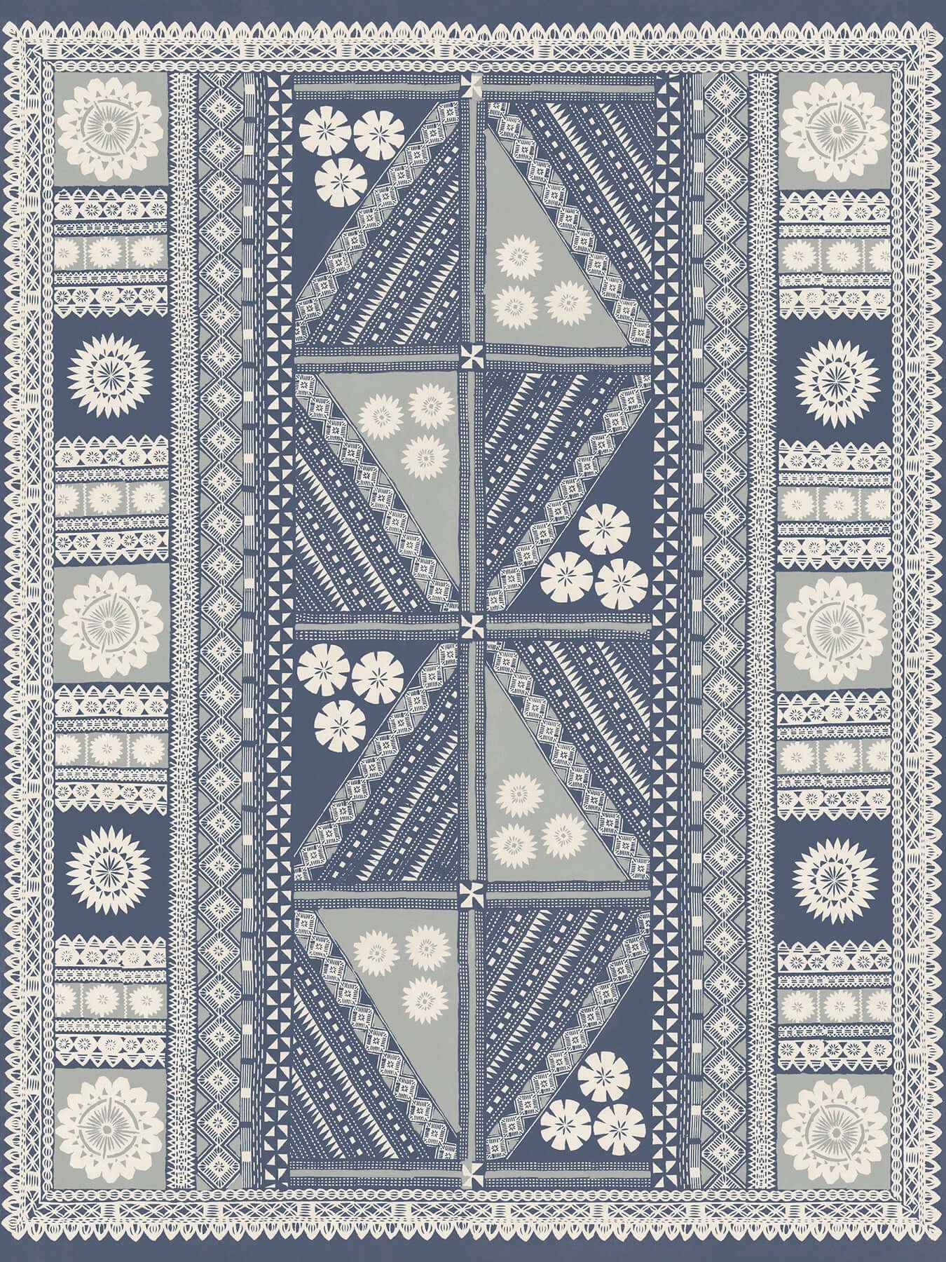 Tapa Indigo Wall Mural - York Wallcoverings - AB3058M - York Wallcoverings Wallpaper