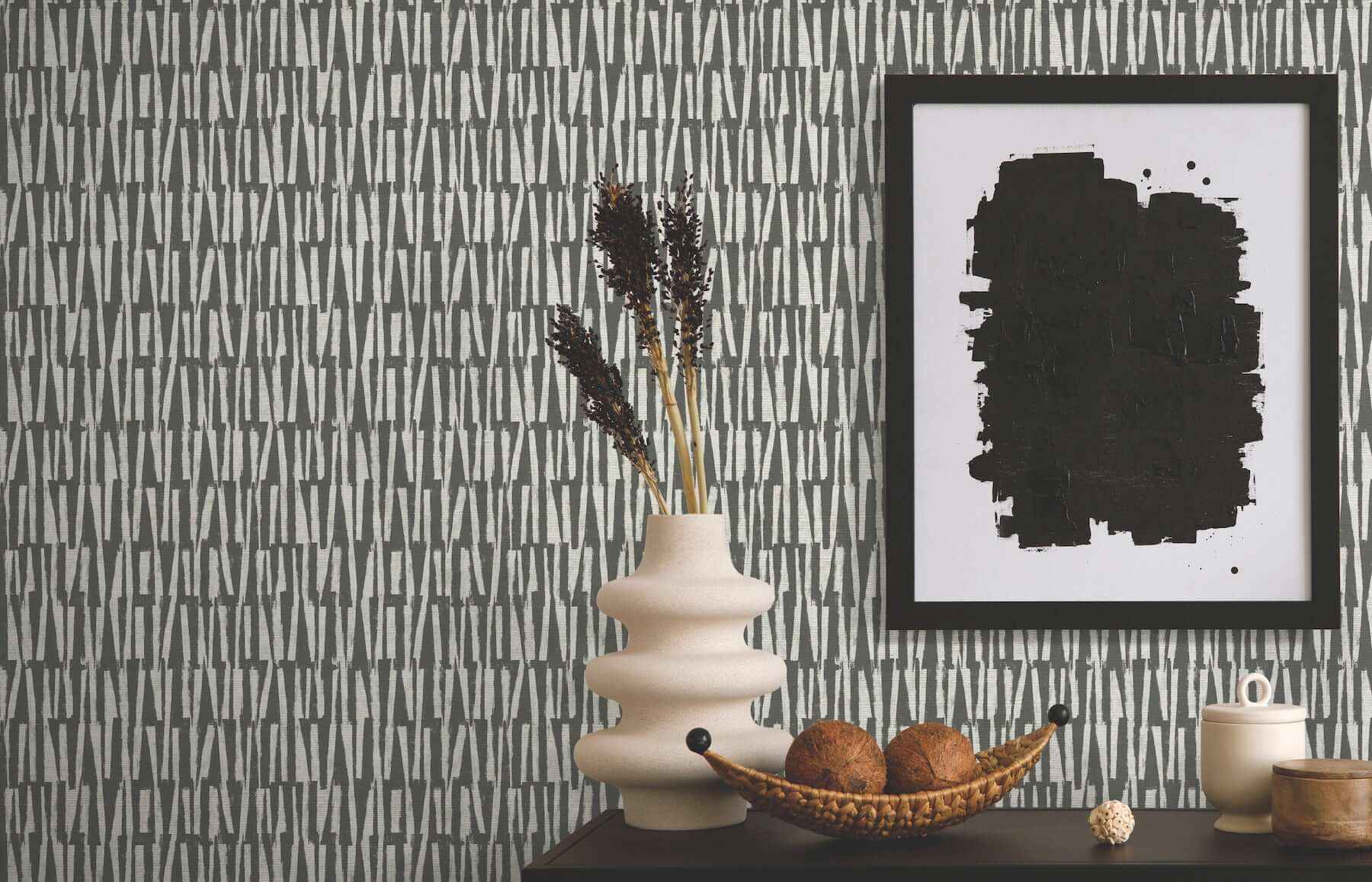 Thatched Black Wallpaper - York Wallcoverings - AB3042