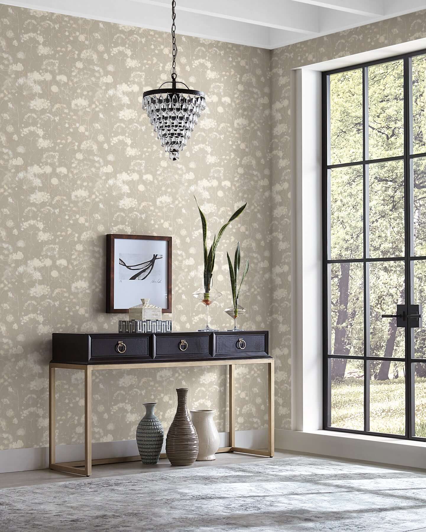 botanical-fantasy-soft-taupe-peel-stick-wallpaper-york-wallcoverings-psw1605rl - York Wallpaper Wallpaper