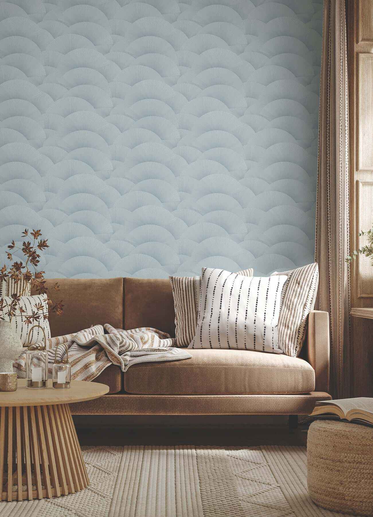 Morning Shell Blue Wallpaper - York Wallcoverings - ZA8025 - York Wallcoverings Wallpaper