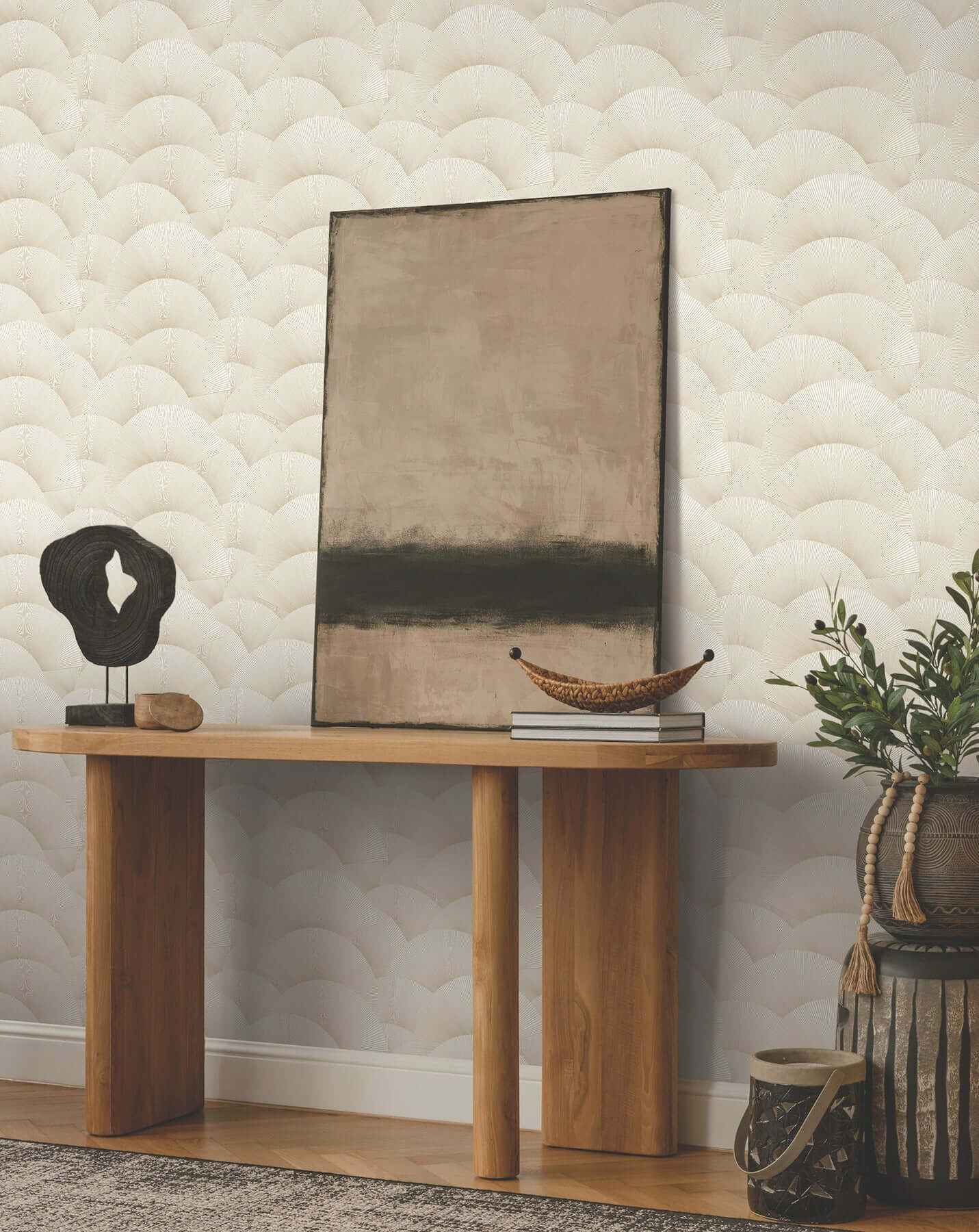Morning Shell Cream & Gold Wallpaper - York Wallcoverings - ZA8021 - York Wallcoverings Wallpaper