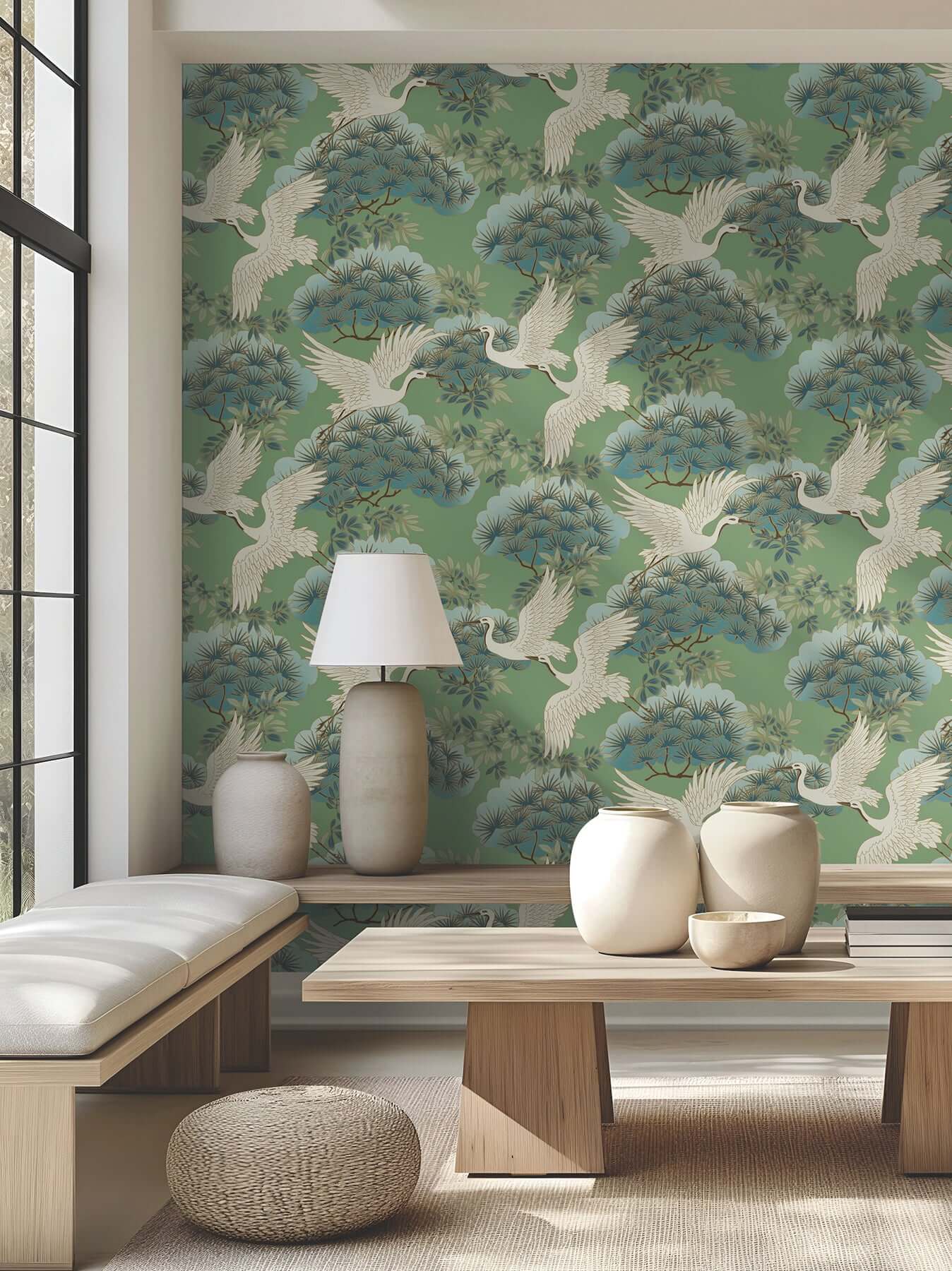sprig-heron-green-wallpaper-york-wallcoverings-za8008 - York Wallpaper Wallpaper