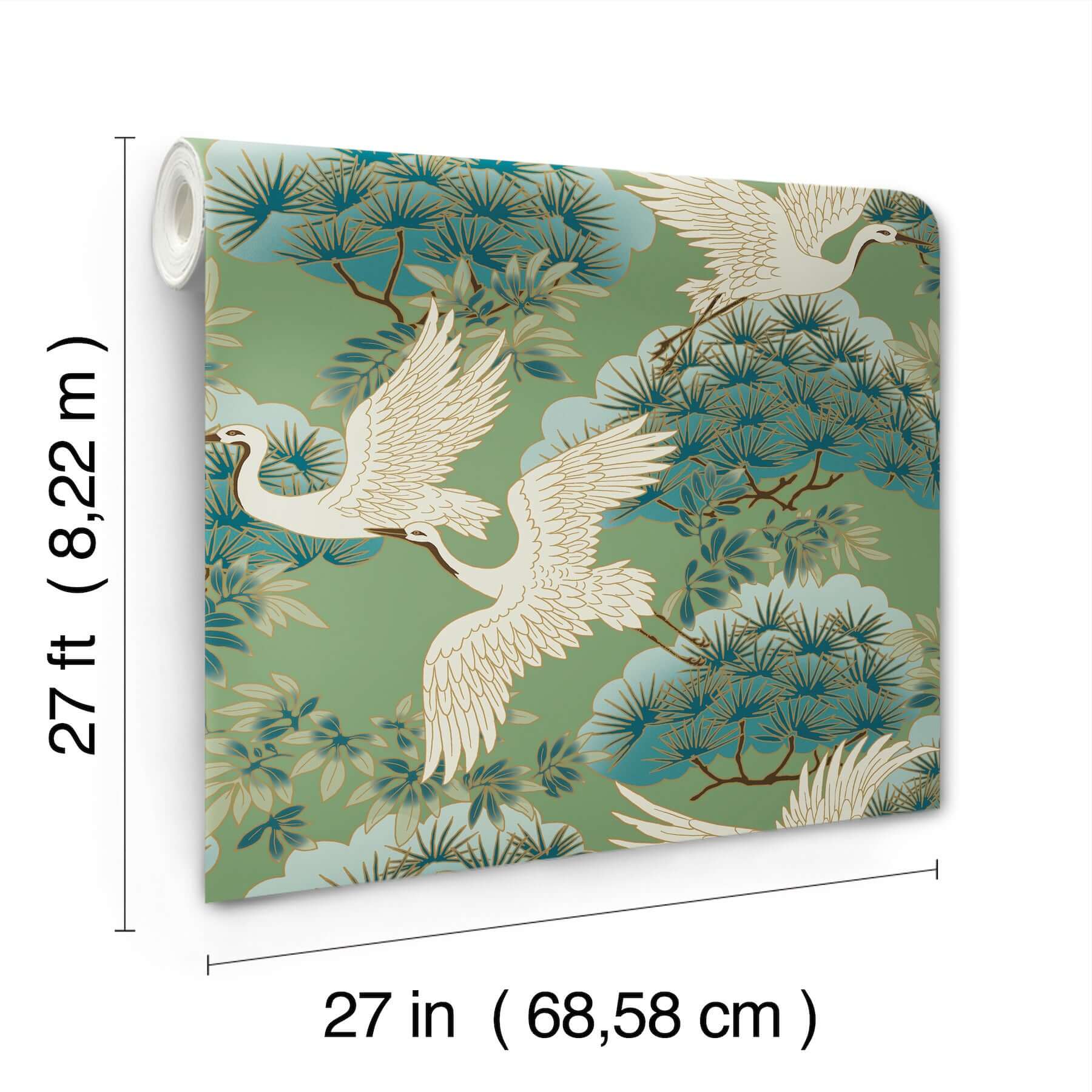 sprig-heron-green-wallpaper-york-wallcoverings-za8008 - York Wallpaper Wallpaper