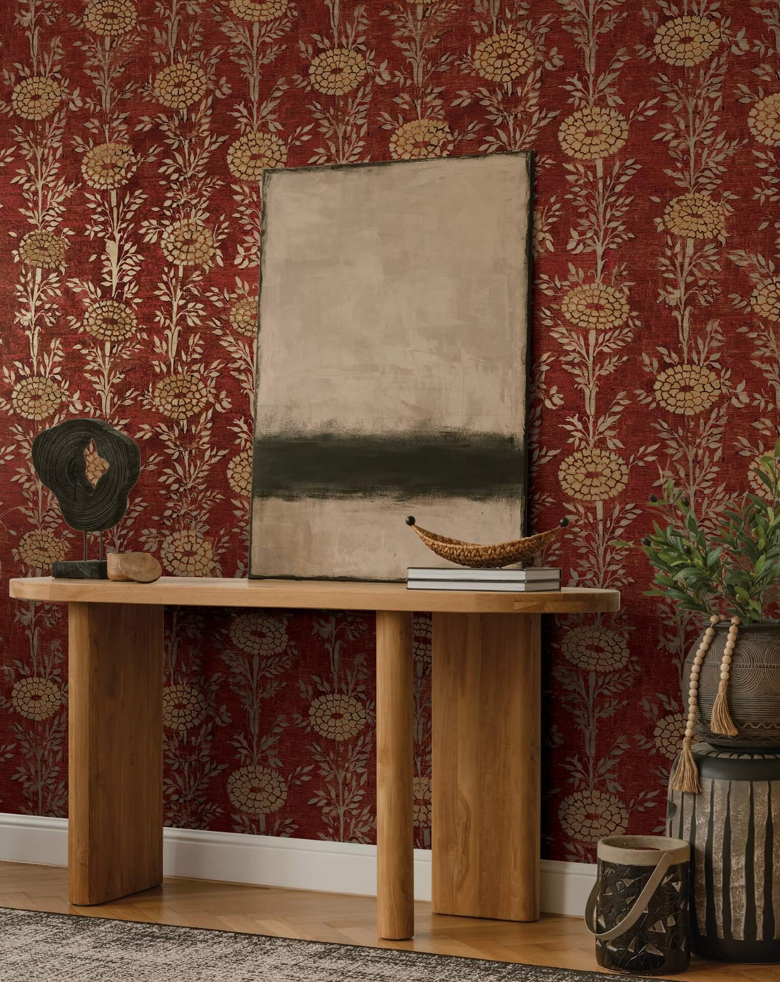 french-marigold-red-gold-wallpaper-york-wallcoverings-za8019 - York Wallpaper Wallpaper