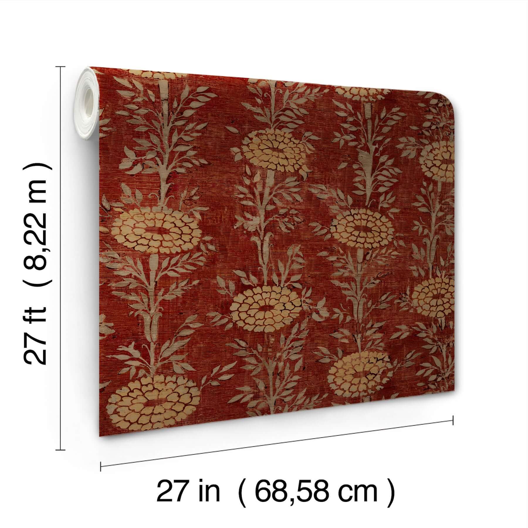french-marigold-red-gold-wallpaper-york-wallcoverings-za8019 - York Wallpaper Wallpaper