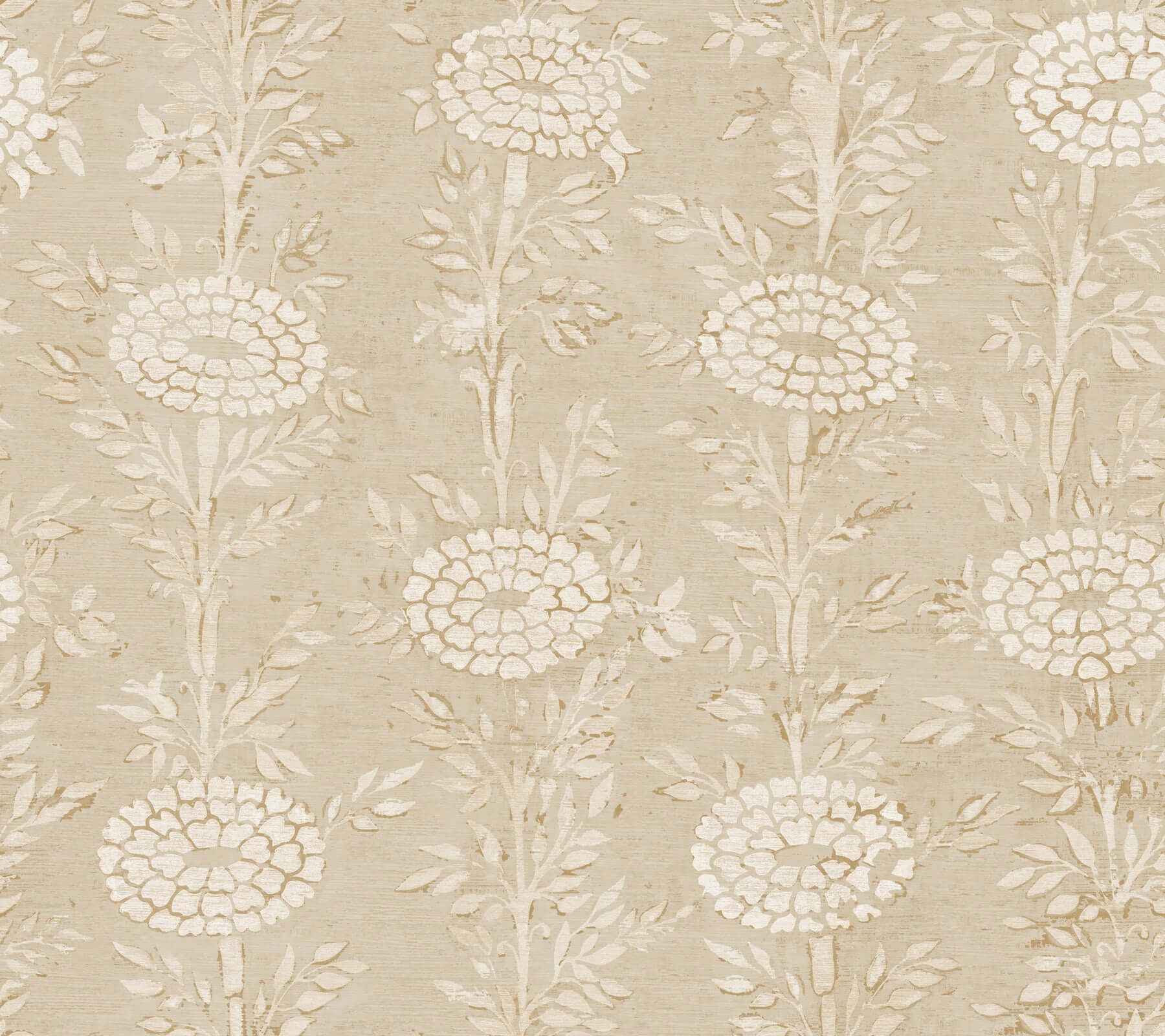 French Marigold Taupe & Gold Wallpaper - York Wallcoverings - ZA8018 - York Wallcoverings Wallpaper