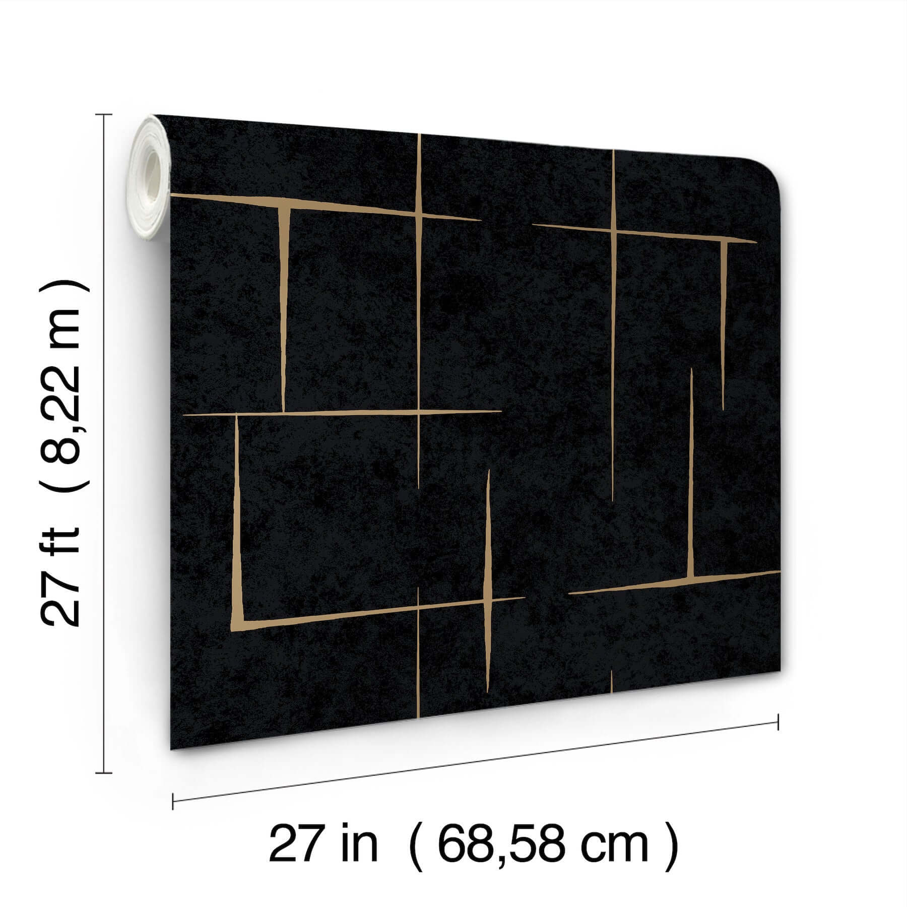 malia-wallpaper-gold-black-york-wallcoverings-za8054 - York Wallcoverings Wallpaper