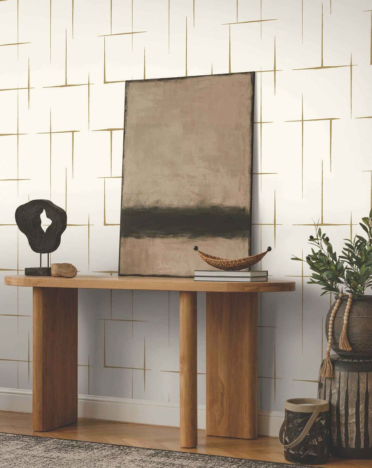 Malia Gold & White Wallpaper - York Wallcoverings - ZA8053 - York Wallcoverings Wallpaper