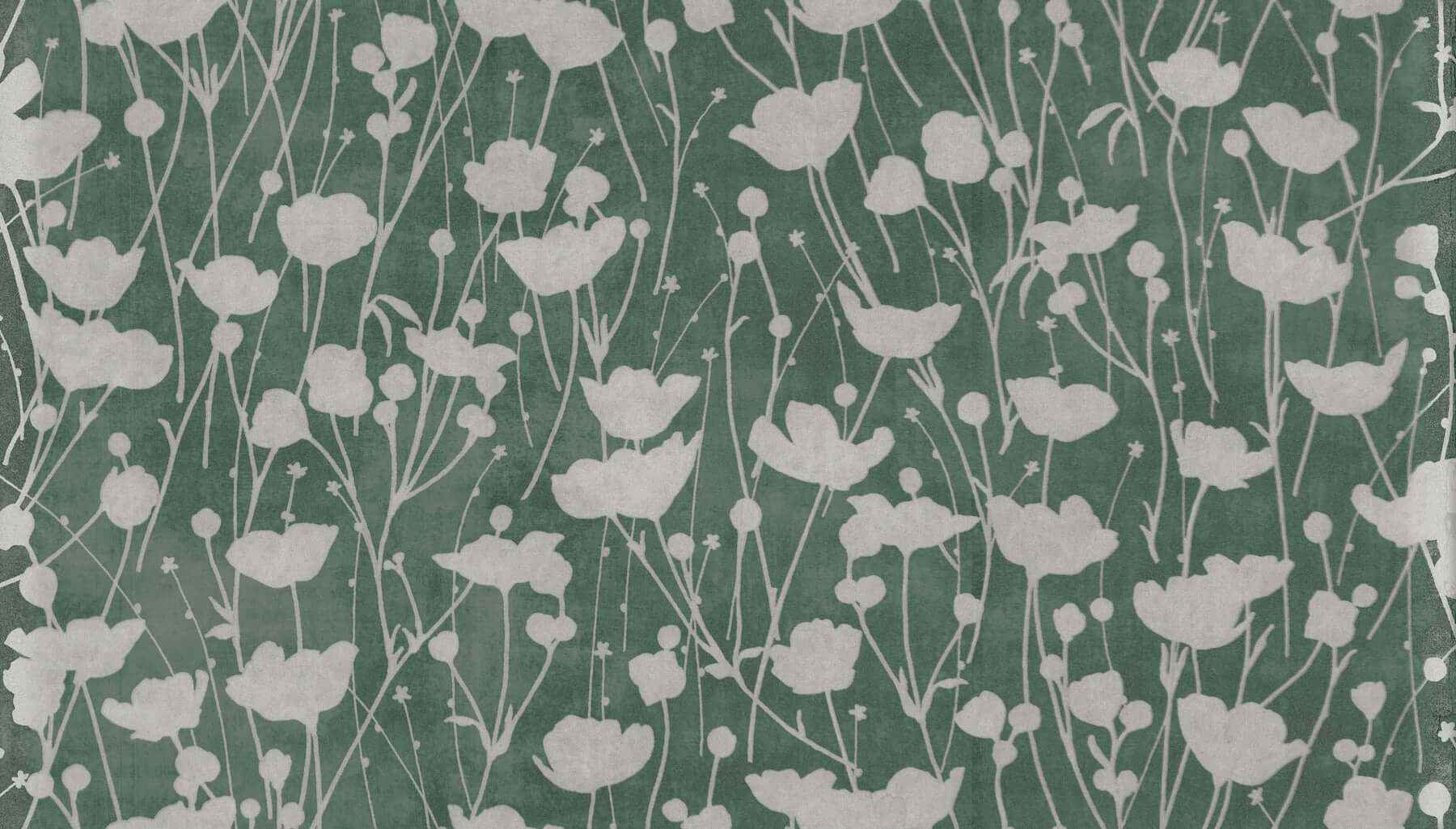 Shimmering Poppies Green & Silver Wallpaper - York Wallcoverings - ZA8068 - York Wallcoverings Wallpaper