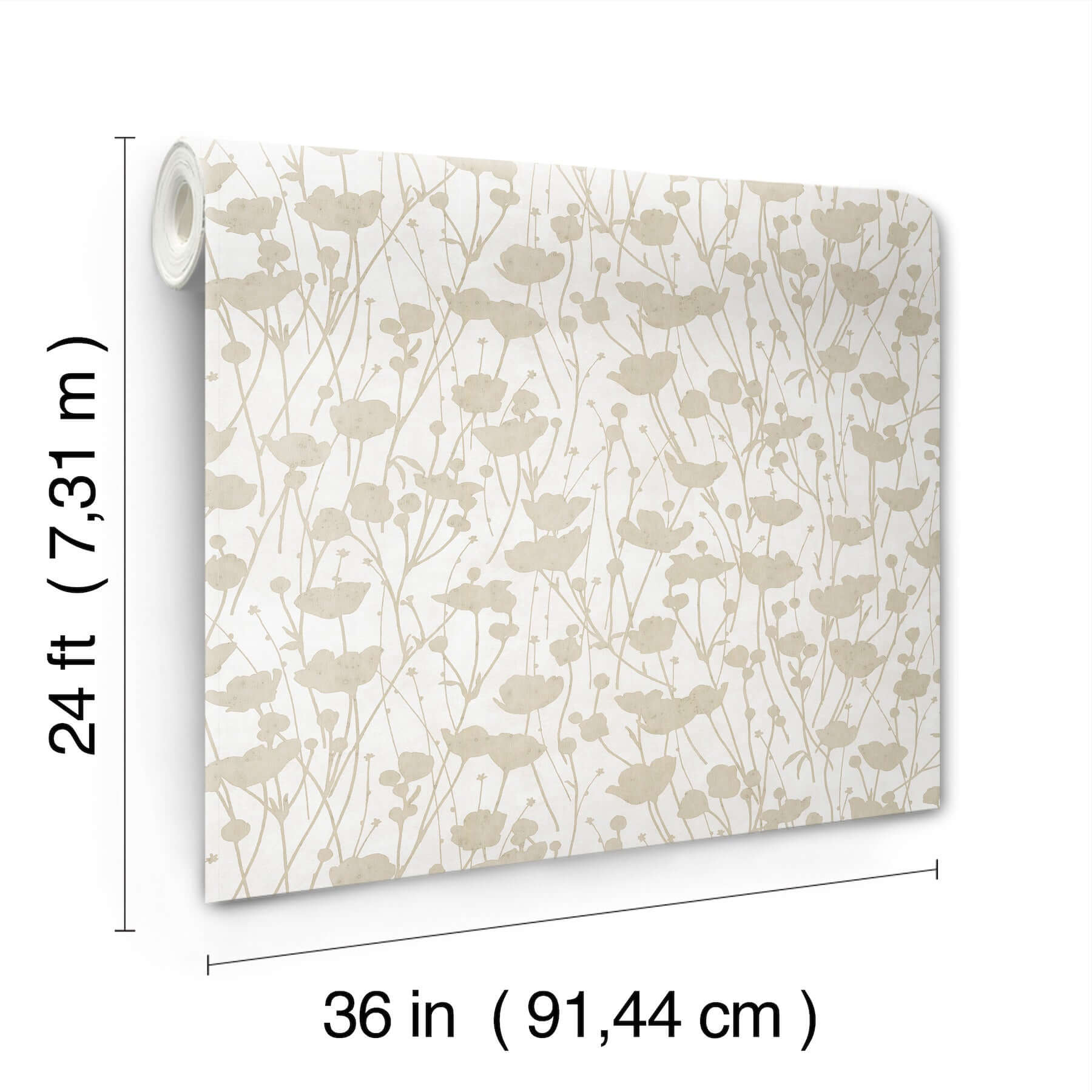 shimmering-poppies-wallpaper-white-gold-york-wallcoverings-za8069 - York Wallcoverings Wallpaper