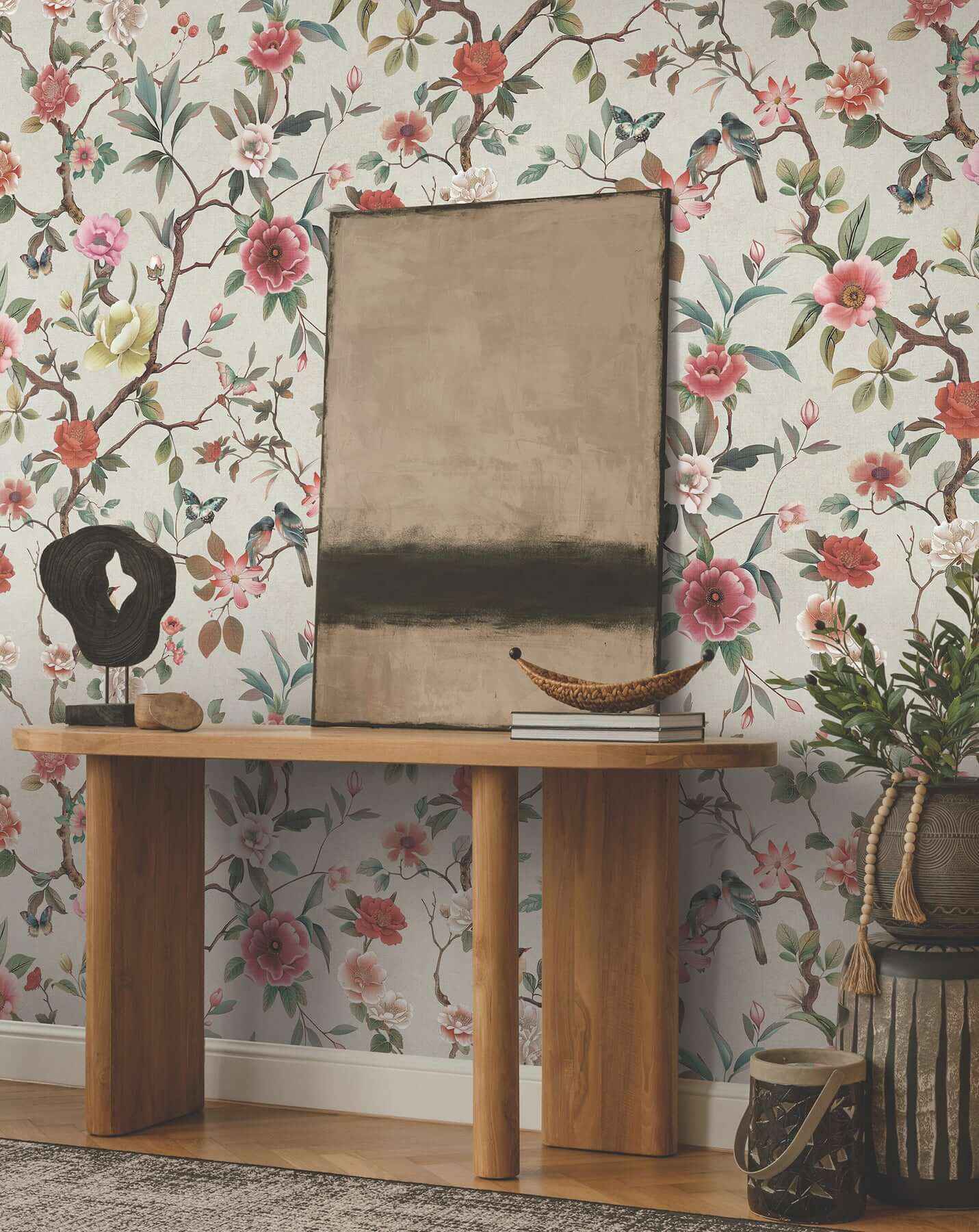 Kimora's Garden Ivory Wallpaper - York Wallcoverings - ZA8039 - York Wallcoverings Wallpaper