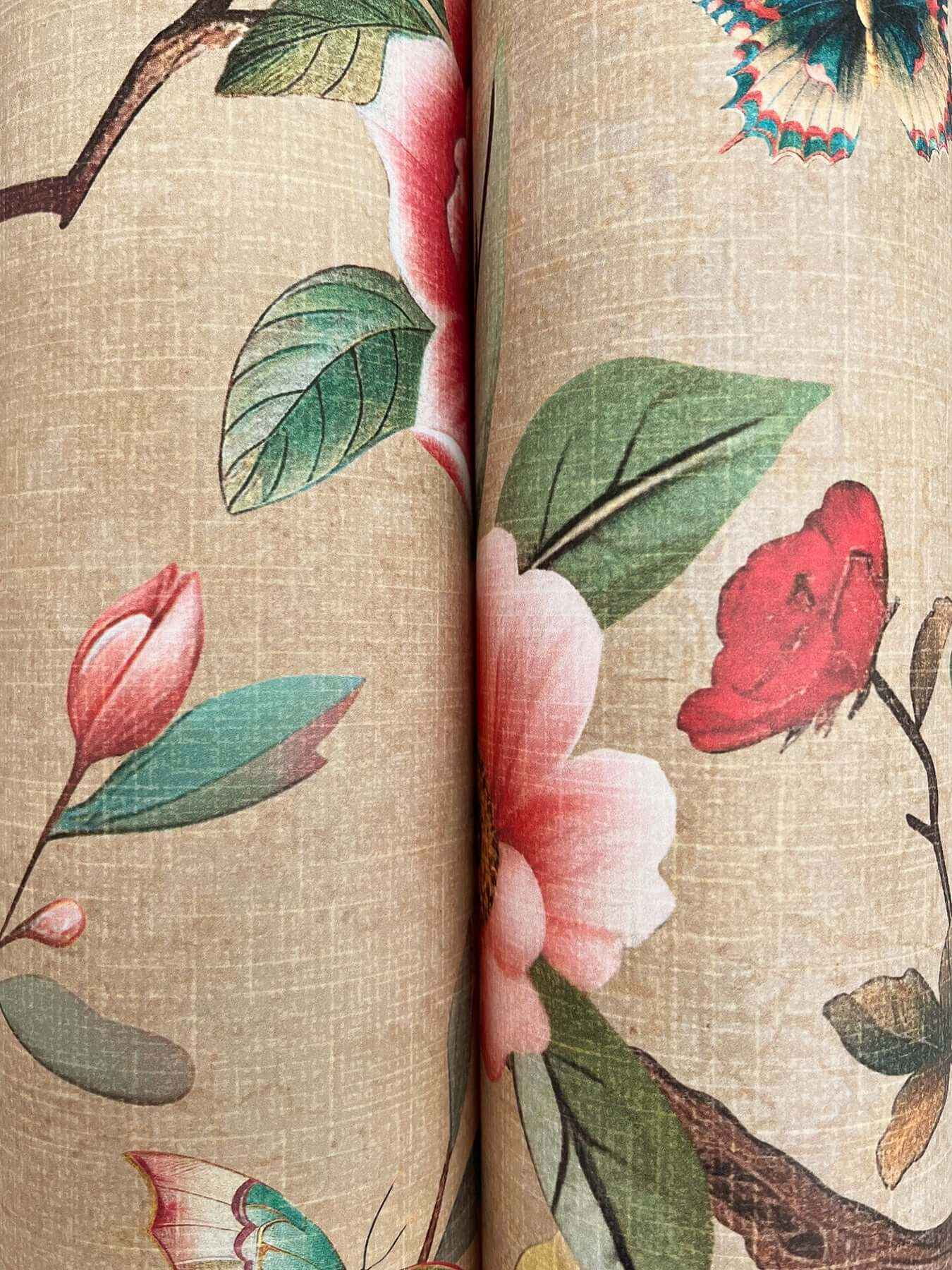 Kimora's Garden Linen Wallpaper - York Wallcoverings - ZA8037 - York Wallcoverings Wallpaper
