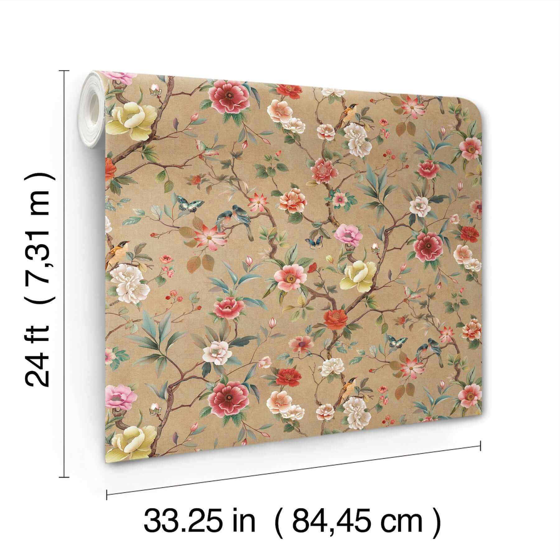 kimoras-garden-wallpaper-linen-york-wallcoverings-za8037 - York Wallcoverings Wallpaper