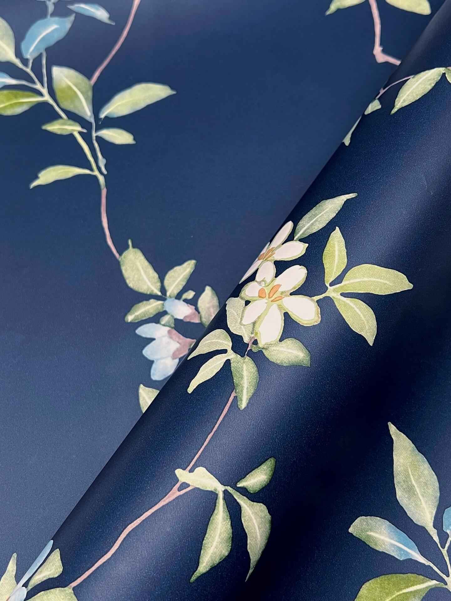 April Blossom Navy Wallpaper - York Wallcoverings - ZA8071 - York Wallcoverings Wallpaper