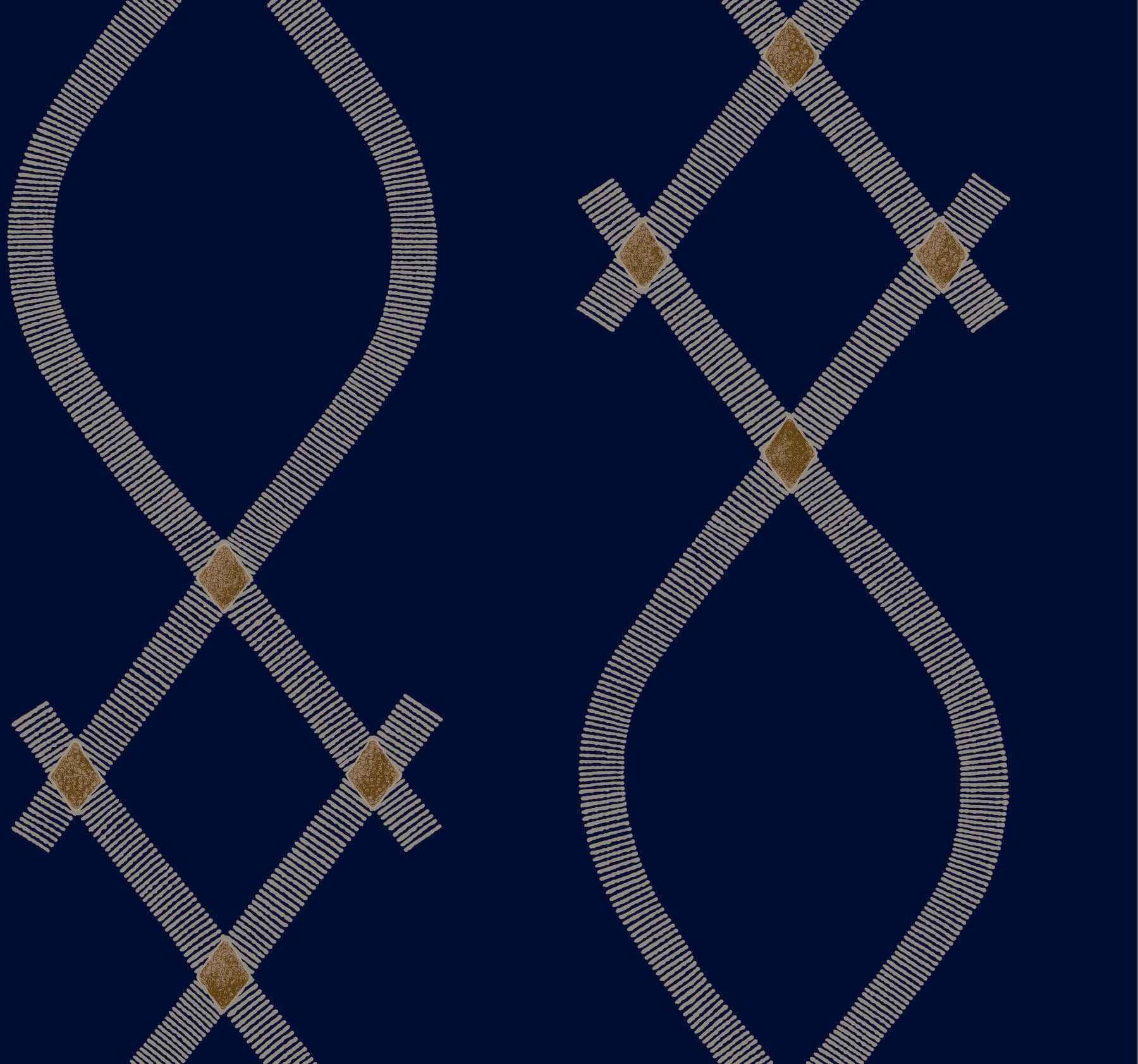Ellena Navy Wallpaper - York Wallcoverings - ZA8032 - York Wallcoverings Wallpaper
