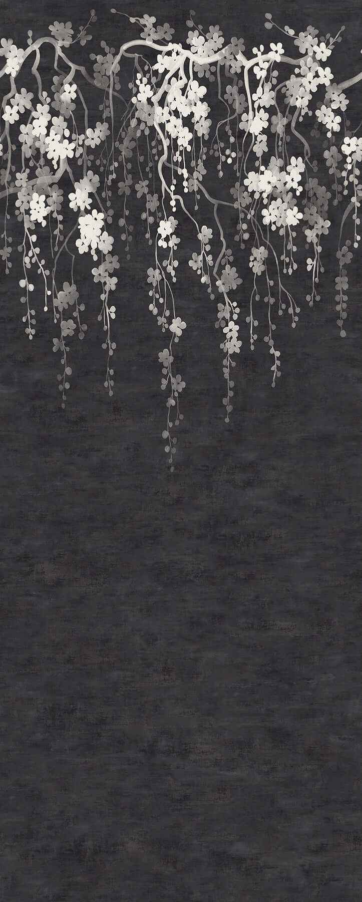 Sakura Blooms Black Wall Mural - York Wallcoverings - ZA8058M