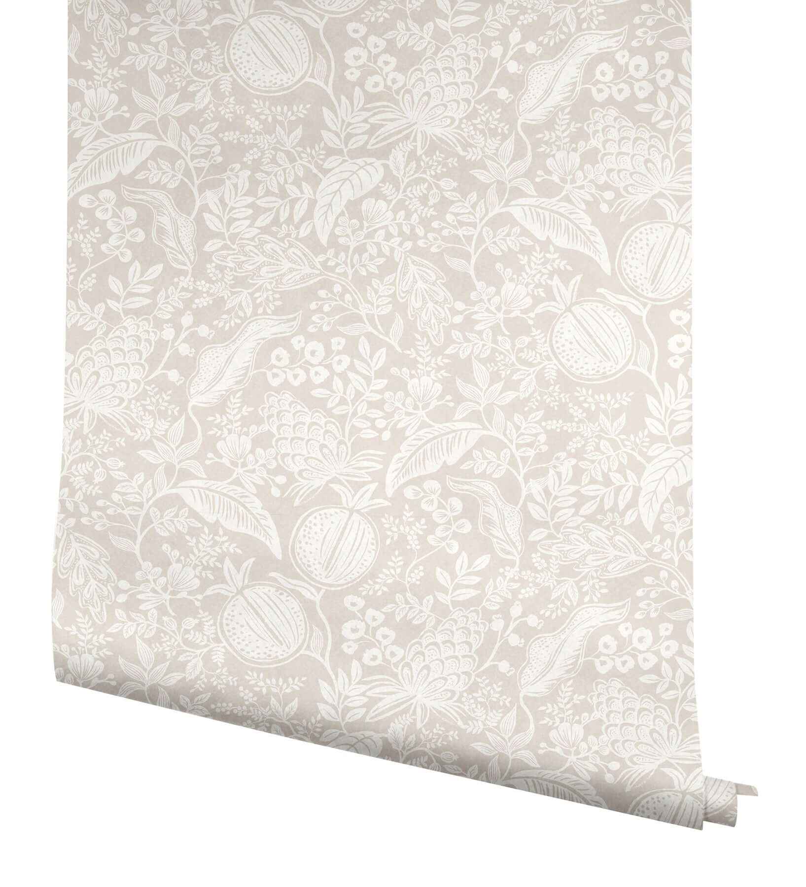 Pomegranate Beige & White Peel & Stick Wallpaper - York Wallcoverings - PSW1629RL - York Wallcoverings Wallpaper
