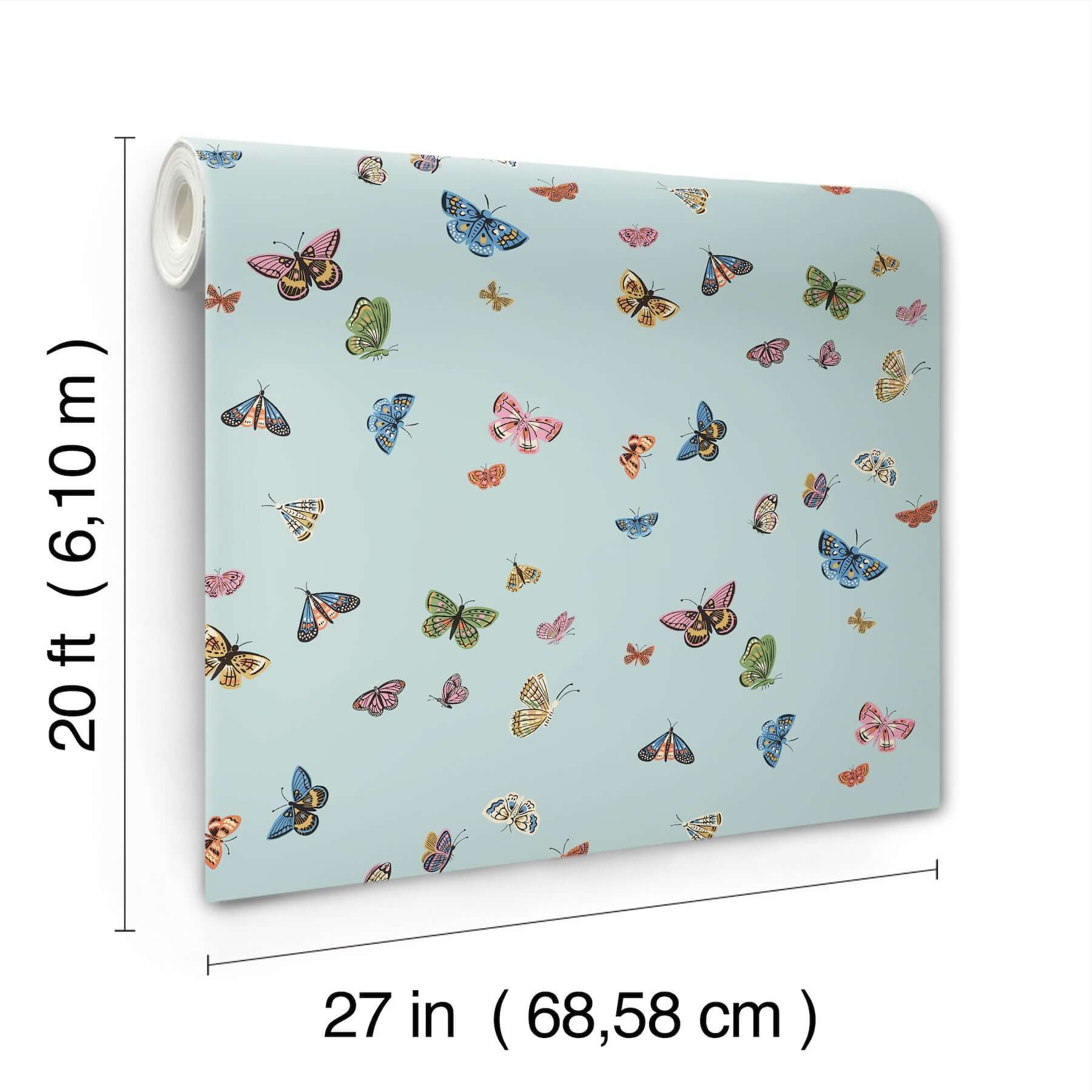 butterfly-house-light-blue-peel-stick-wallpaper-york-wallcoverings-psw1650rl - York Wallpaper Wallpaper