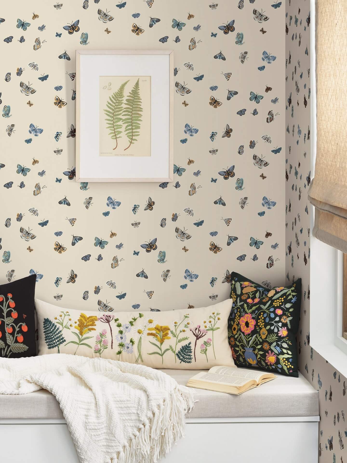 butterfly-house-linen-peel-stick-wallpaper-york-wallcoverings-psw1649rl - York Wallpaper Wallpaper