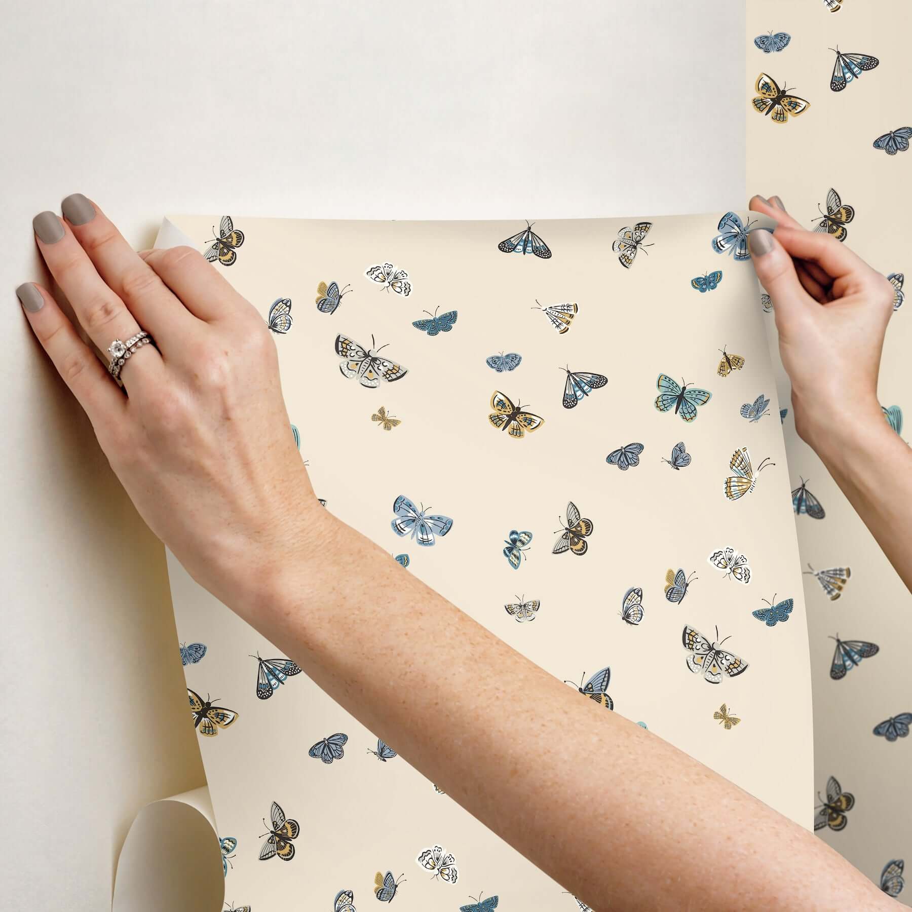 butterfly-house-linen-peel-stick-wallpaper-york-wallcoverings-psw1649rl - York Wallpaper Wallpaper
