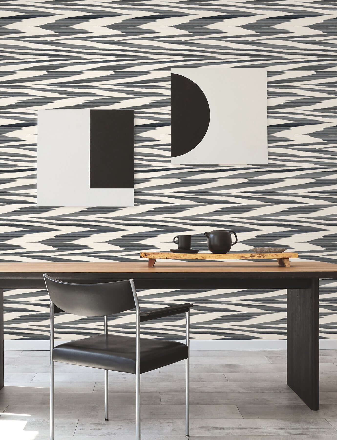 flamed-zig-zag-black-peel-stick-wallpaper-york-wallcoverings-psw1645rl - York Wallpaper Wallpaper