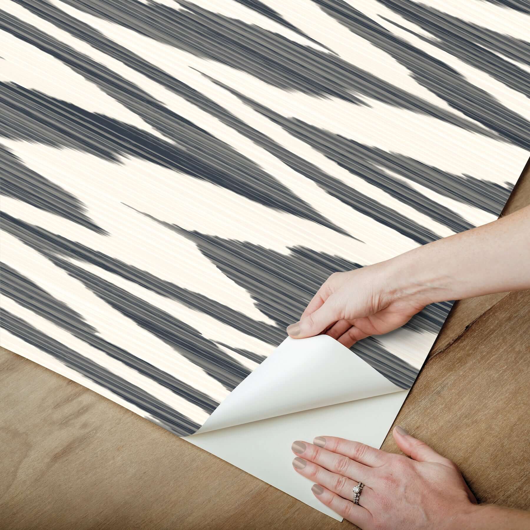 flamed-zig-zag-black-peel-stick-wallpaper-york-wallcoverings-psw1645rl - York Wallpaper Wallpaper