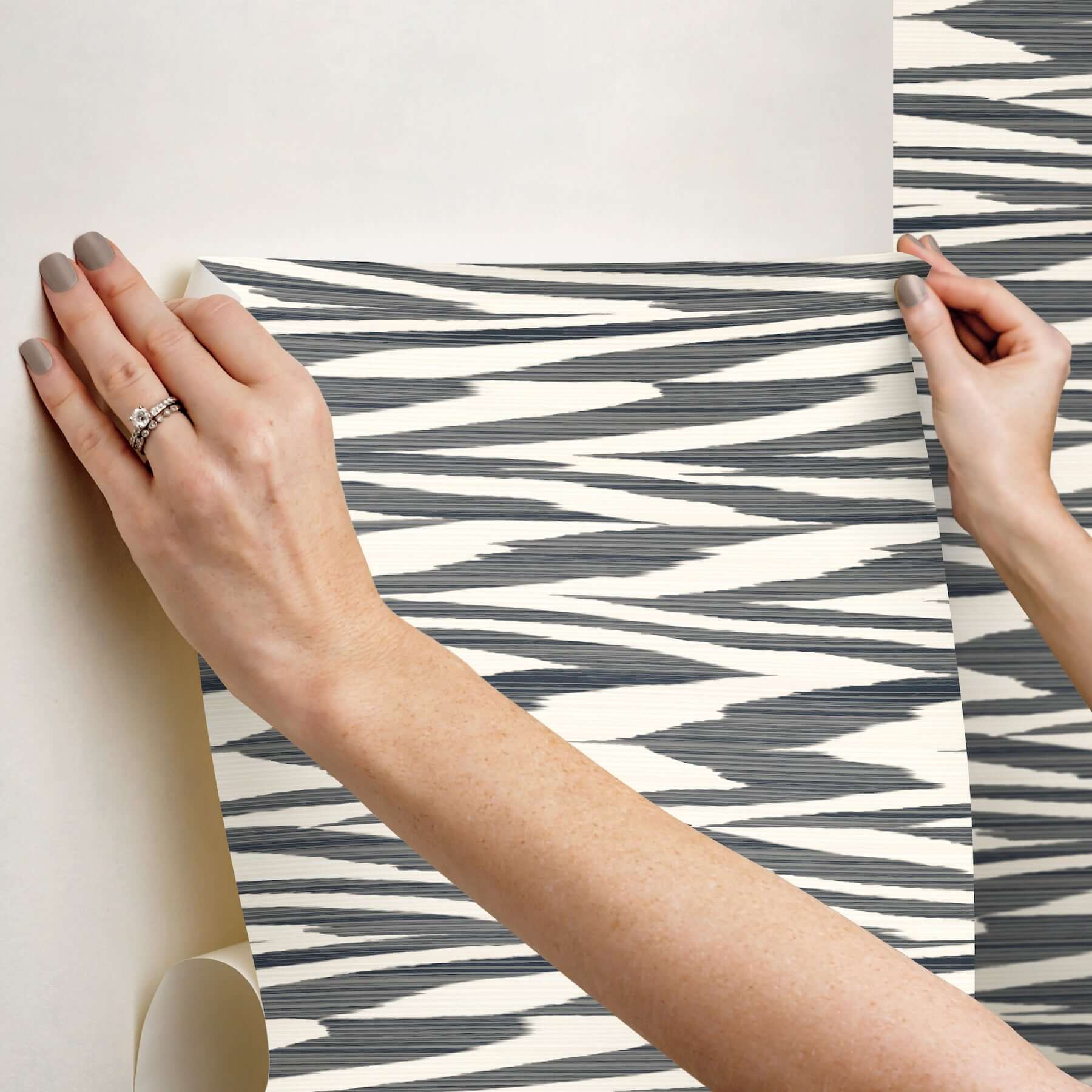 flamed-zig-zag-black-peel-stick-wallpaper-york-wallcoverings-psw1645rl - York Wallpaper Wallpaper