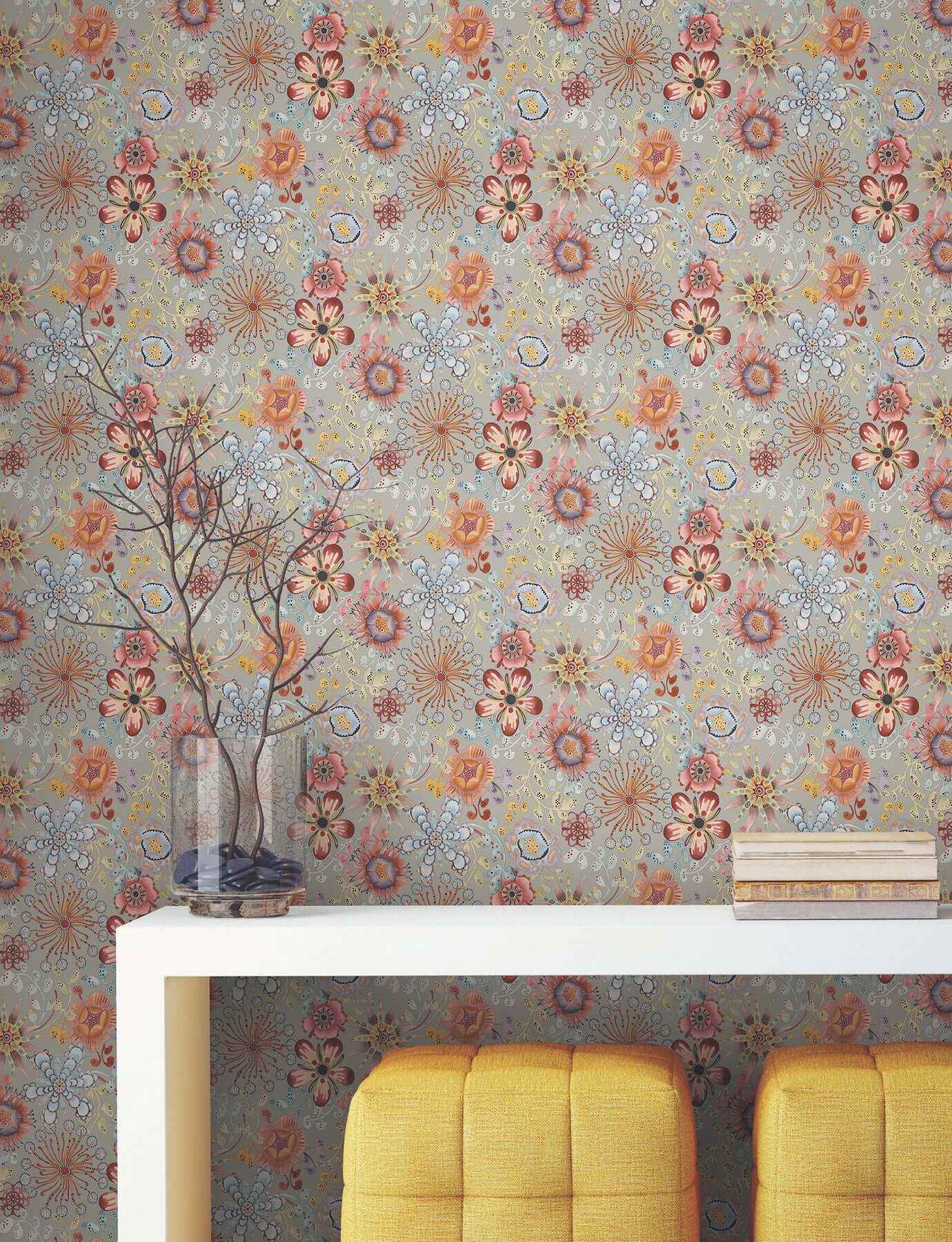 Magic Garden Multicolor Peel & Stick Wallpaper - York Wallcoverings - PSW1637RL