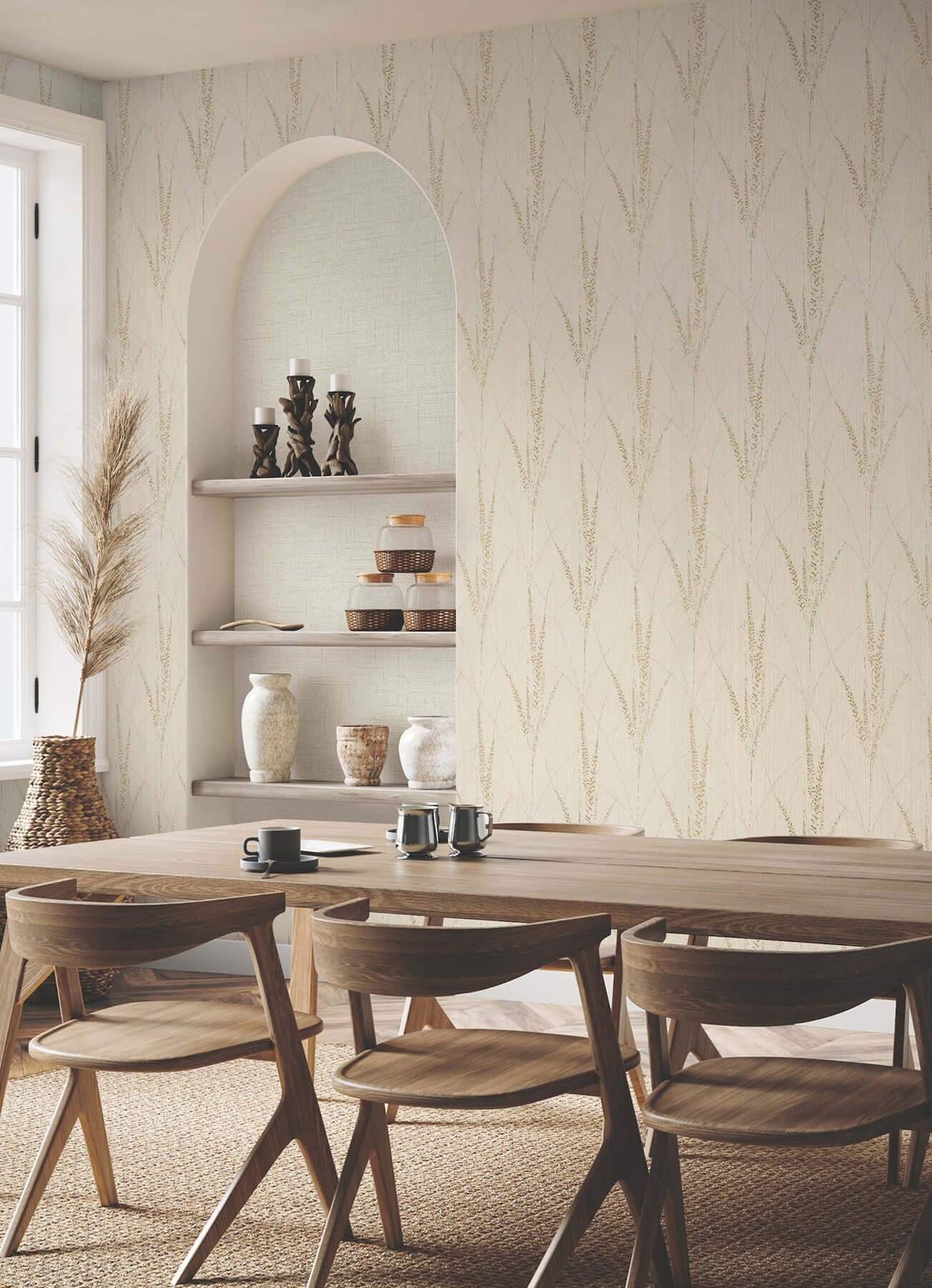 graceful-willow-pale-straw-wallpaper-york-wallcoverings-gn2642 - York Wallcoverings Wallpaper