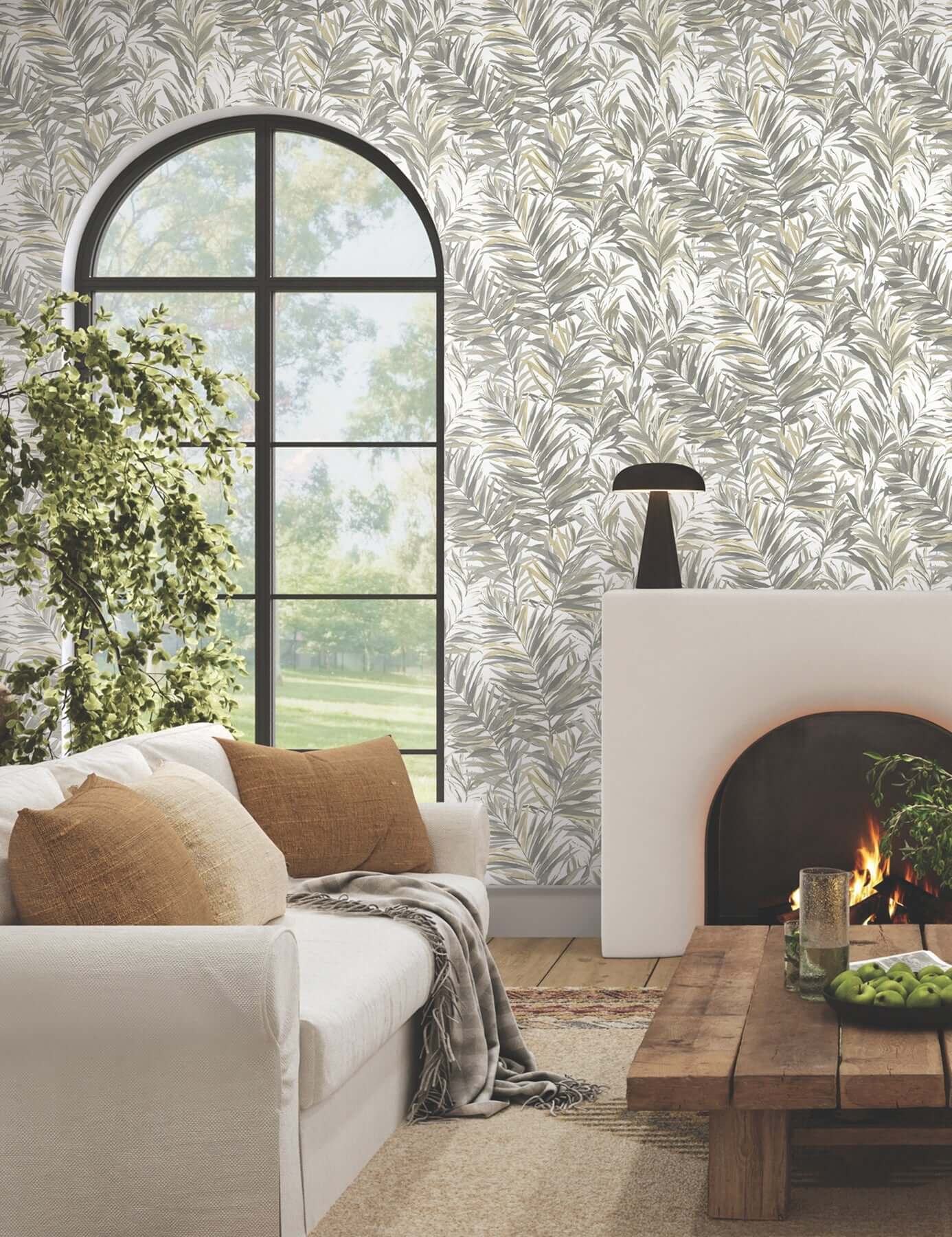 swaying-palms-neutral-wallpaper-york-wallcoverings-gn2543 - York Wallcoverings Wallpaper