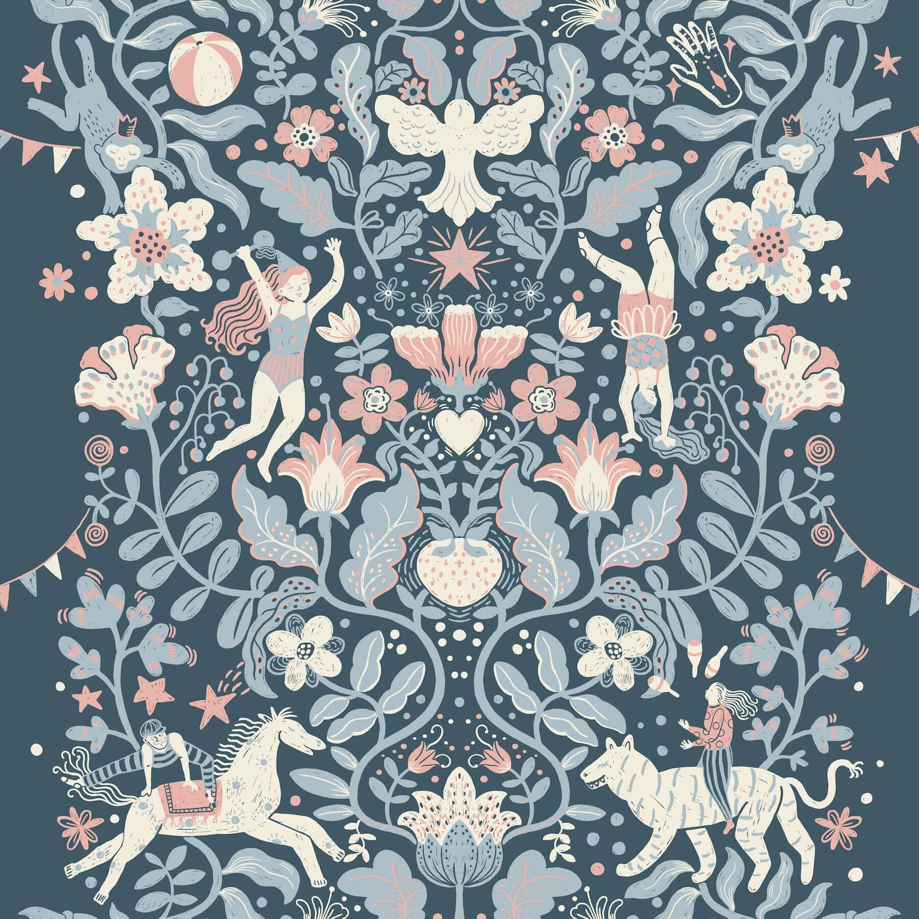 cirkus-blue-wallpaper-york-wallcoverings-mb29028 - York Wallpaper Wallpaper