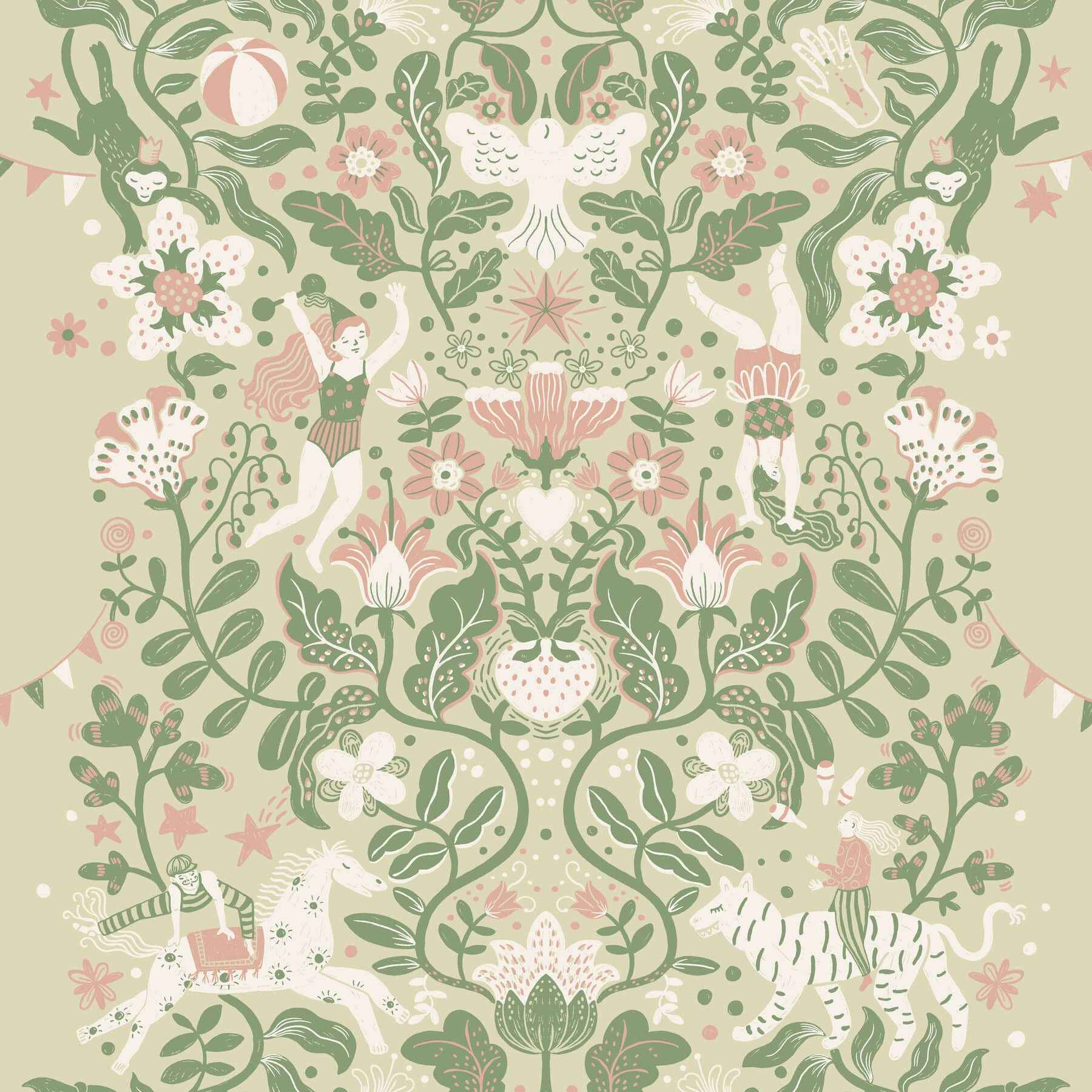 Cirkus Light Green Wallpaper - York Wallcoverings - MB29026