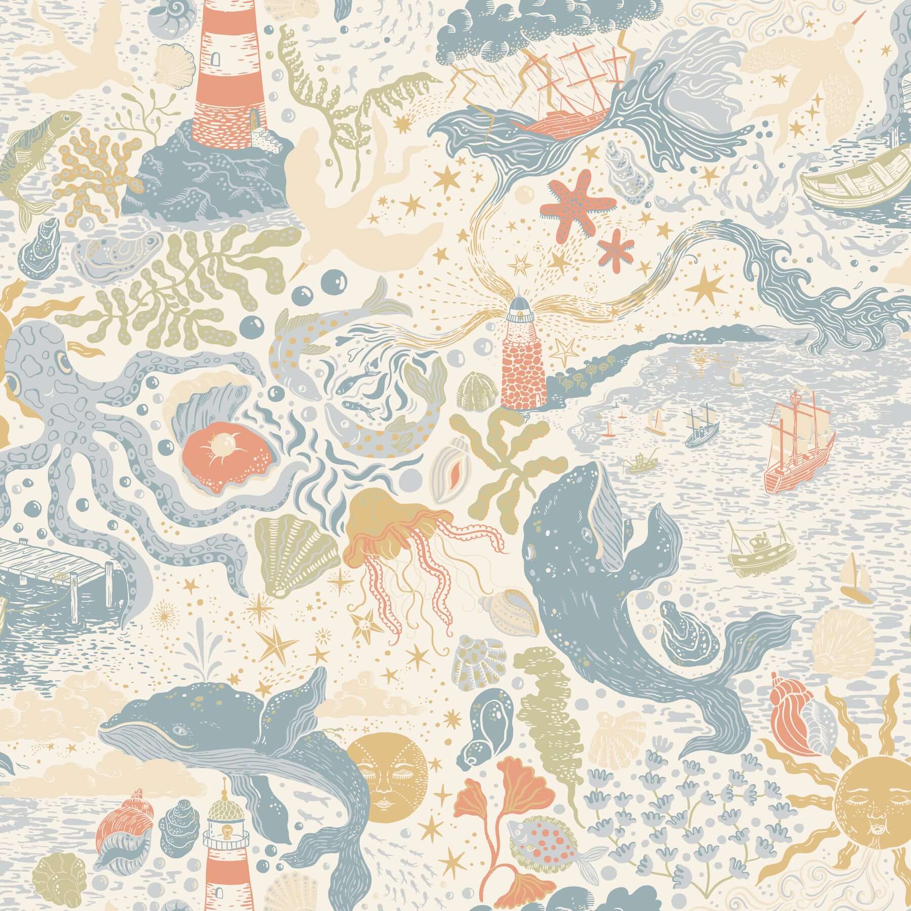 havet-multi-wallpaper-york-wallcoverings-mb29015 - York Wallpaper Wallpaper