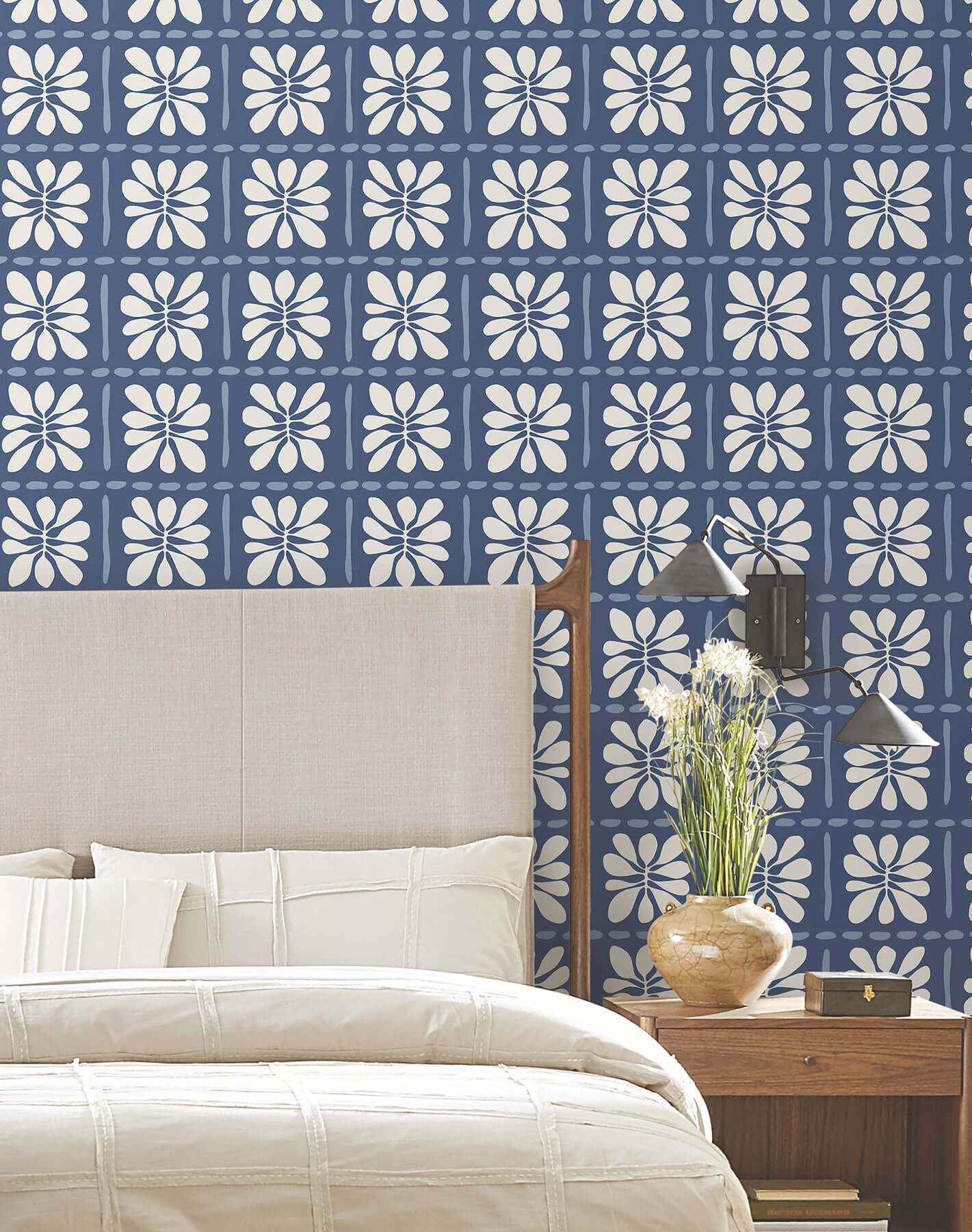 Mimosa Fleur Ultramarine Wallpaper - York Wallcoverings - ZM2807