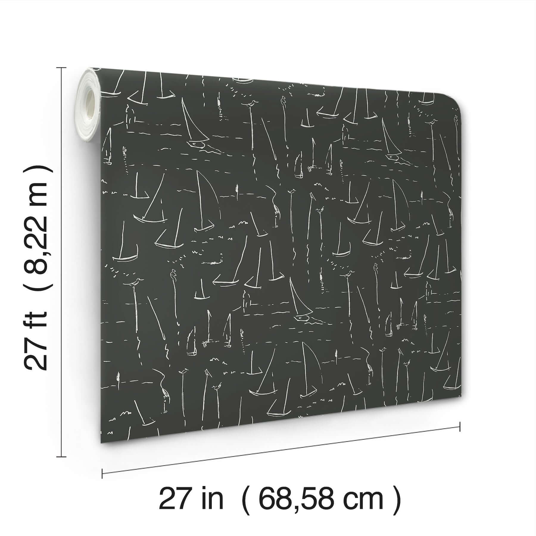 vermillion-coast-carbon-black-wallpaper-york-wallcoverings-zm2842 - York Wallpaper Wallpaper