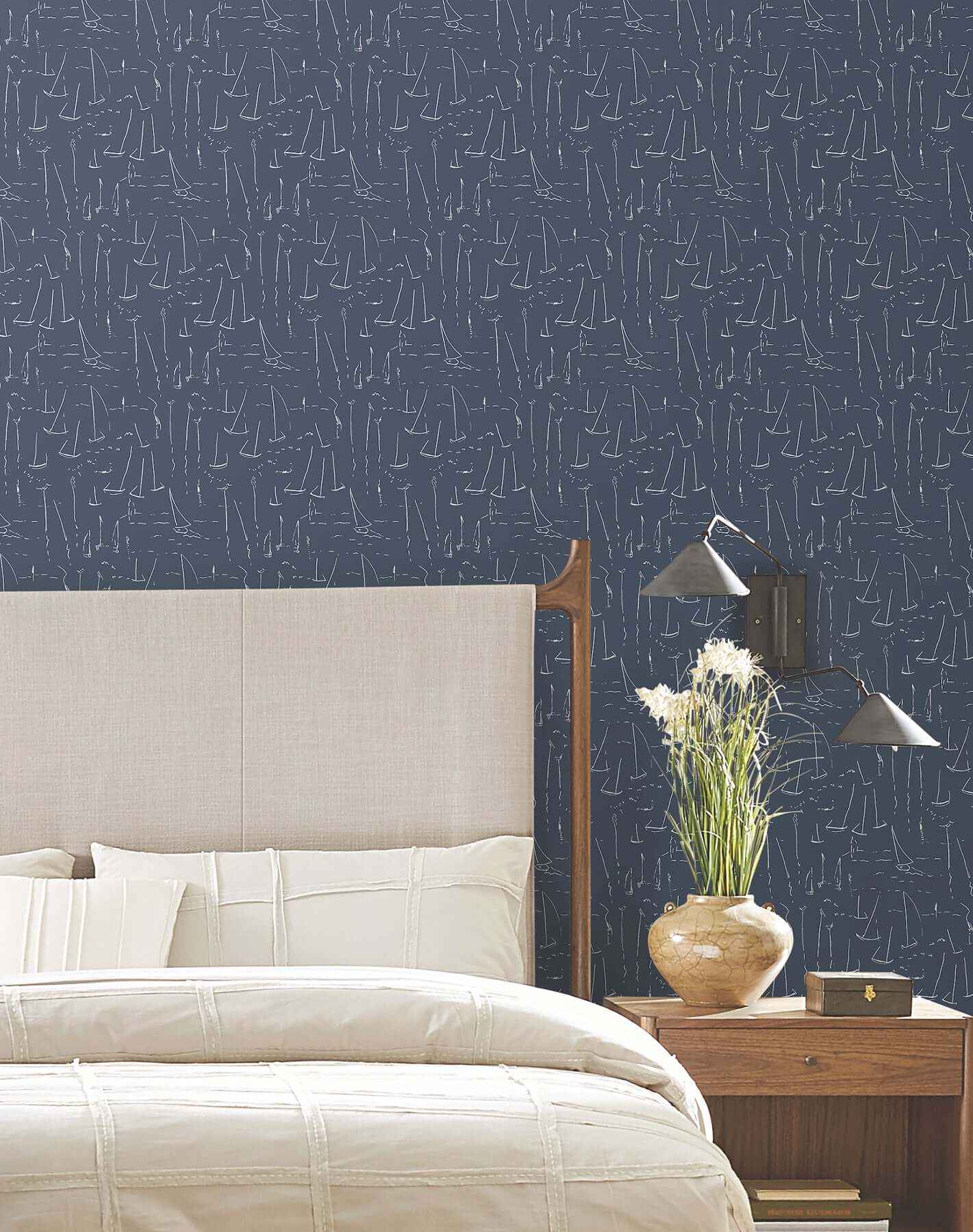 Vermillion Coast Ultramarine Wallpaper - York Wallcoverings - ZM2841