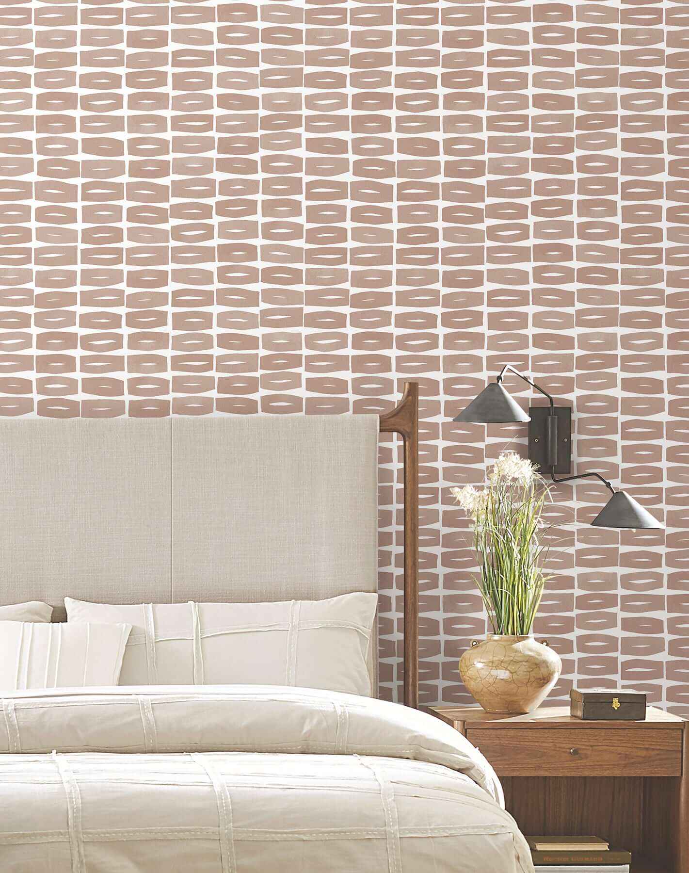 Modernist Motif Terracotta Wallpaper - York Wallcoverings - ZM2861