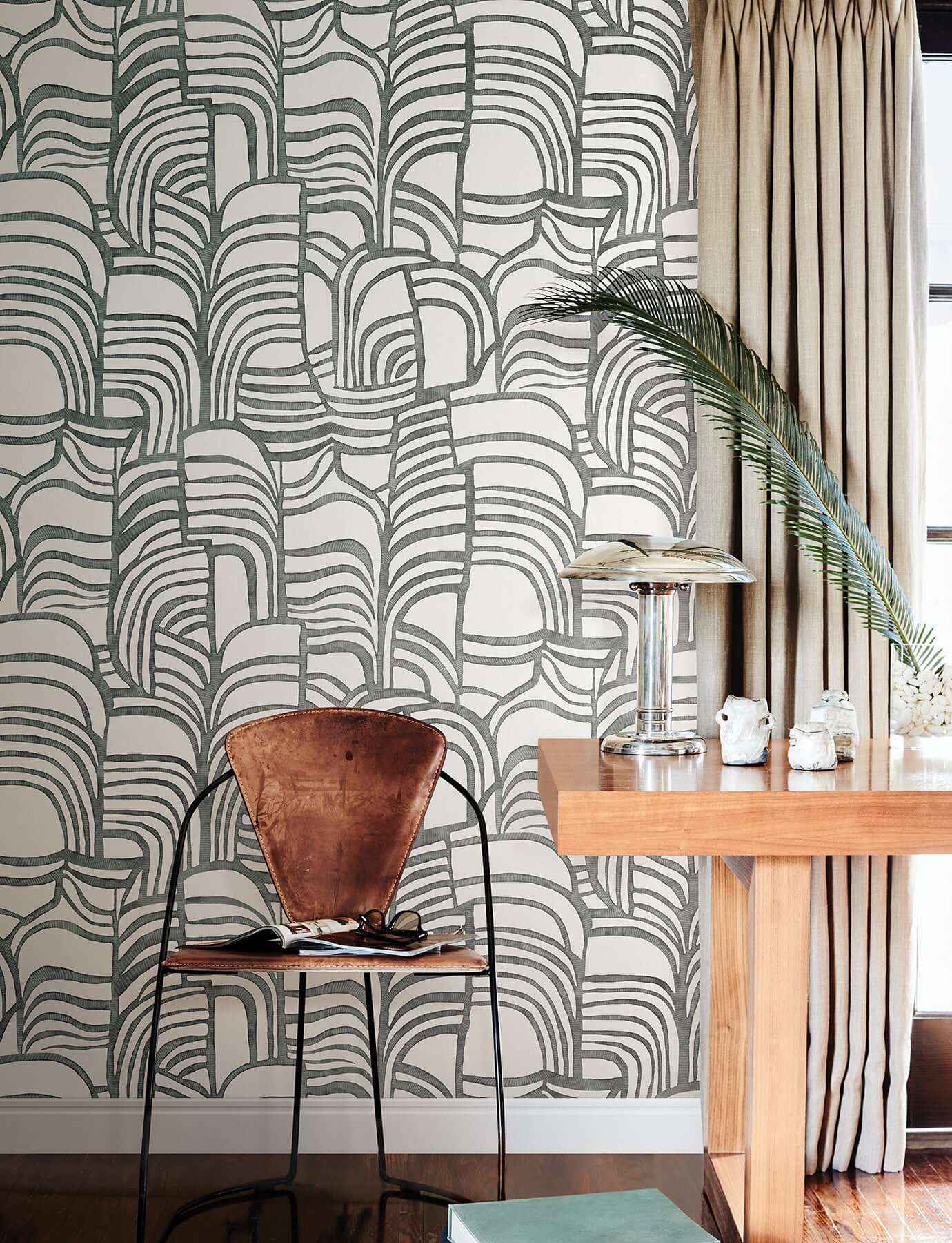 Featherwork Black & White Premium Peel + Stick Wallpaper - York Wallcoverings - PSW1656RL - York Wallcoverings Wallpaper