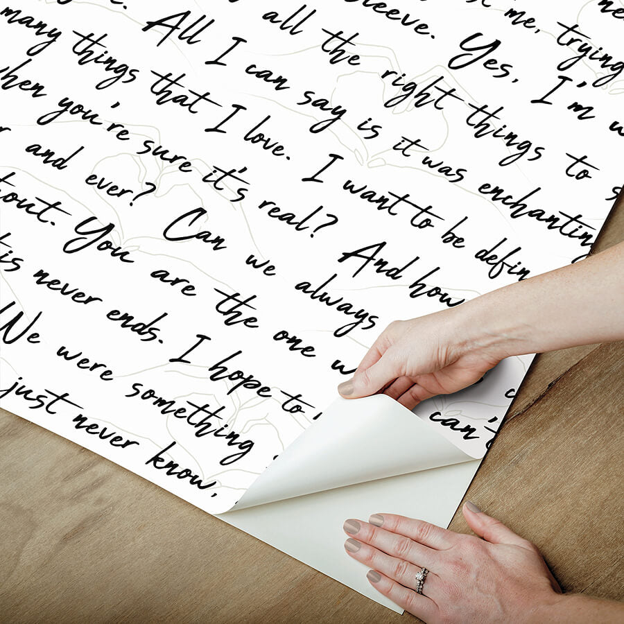 love-letters-ink-peel-and-stick-wallpaper-york-wallcoverings-rmws1251 - York Wallcoverings Wallpaper