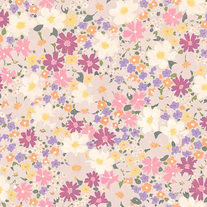 Wildflower Impressions Magenta Peel and Stick Wallpaper - York Wallcoverings - RMWS1252 - York Wallcoverings Wallpaper